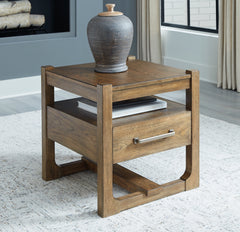 3 Brothers Decor - Ashley Furniture - Cabalynn End Table - Square End Table / Light Brown - T974-2