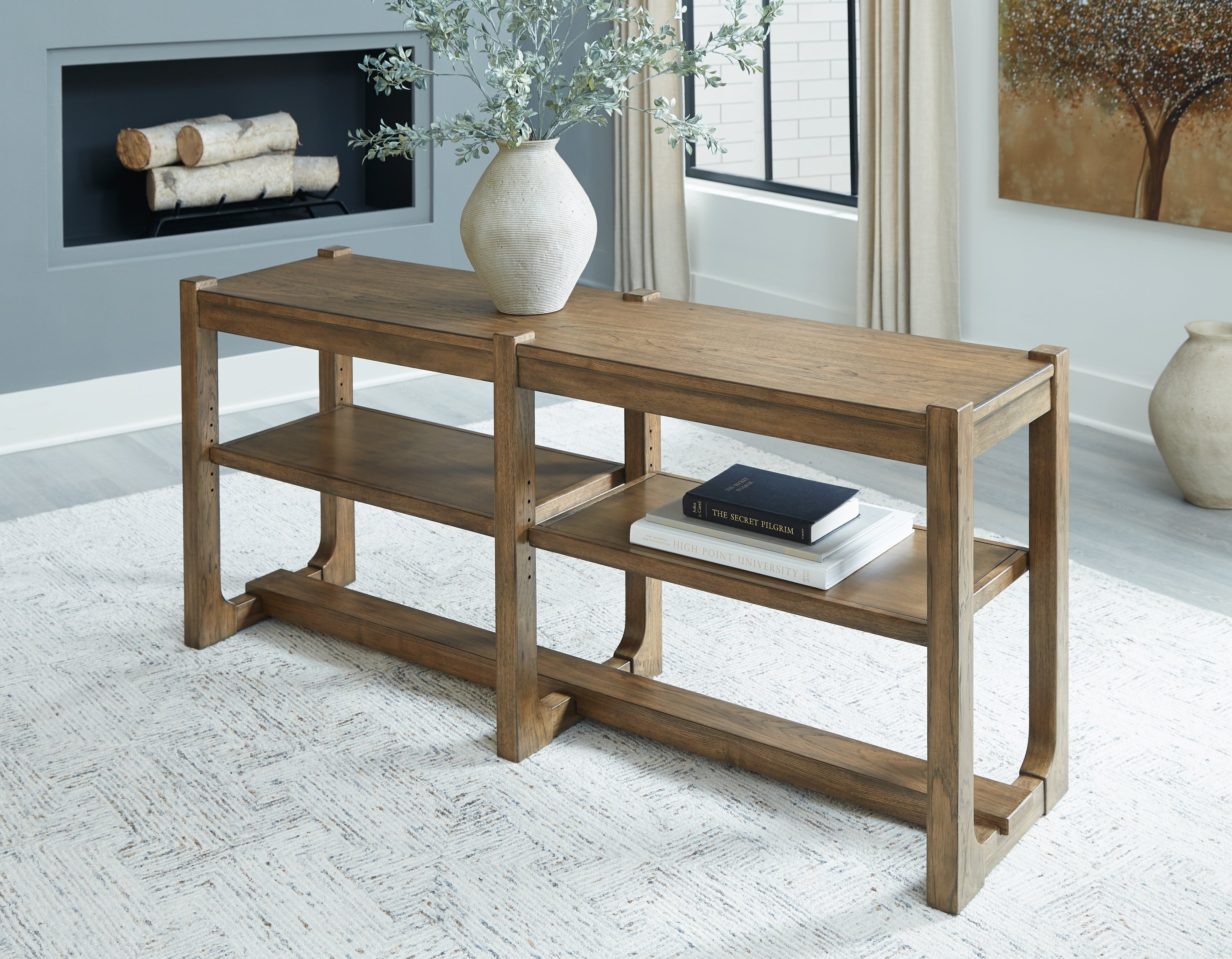 3 Brothers Decor - Ashley Furniture - Cabalynn Sofa Table - Sofa Table / Light Brown - T974-4