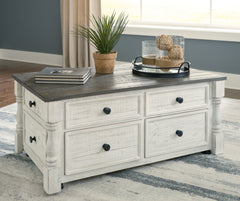 3 Brothers Decor - Ashley Furniture - Havalance Lift-Top Coffee Table - Lift Top Cocktail Table / White/Gray - T994-20