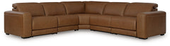 3 Brothers Decor - Ashley Furniture - Magic Man Sectional - 6-Piece Power Reclining Sectional with Console / Caramel - PCU10700S8