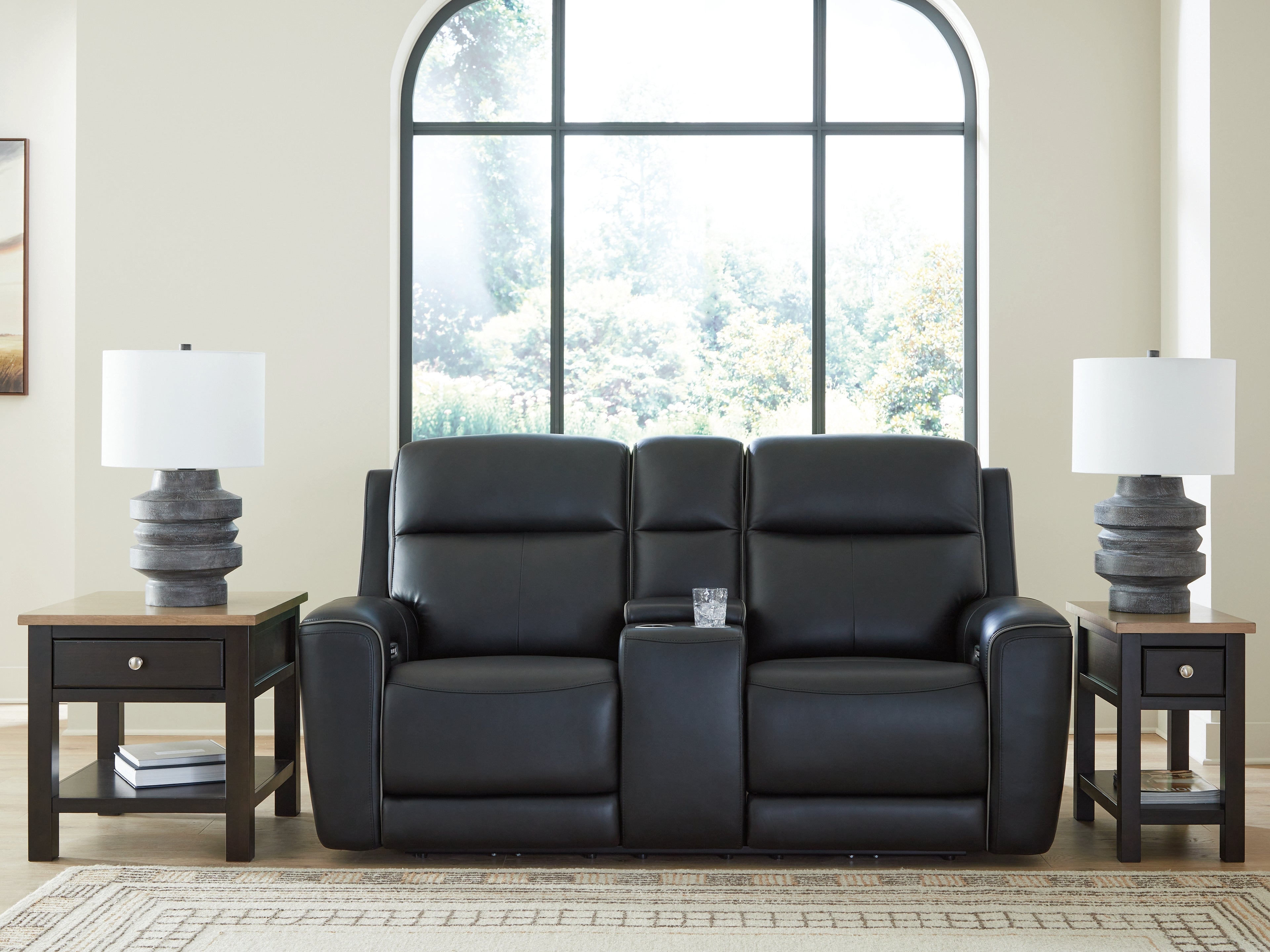 3 Brothers Decor - Ashley Furniture - 5Z-Comfort Living Room - PWR REC Loveseat/CON/ADJ HDRST / Onyx - PCU1090218