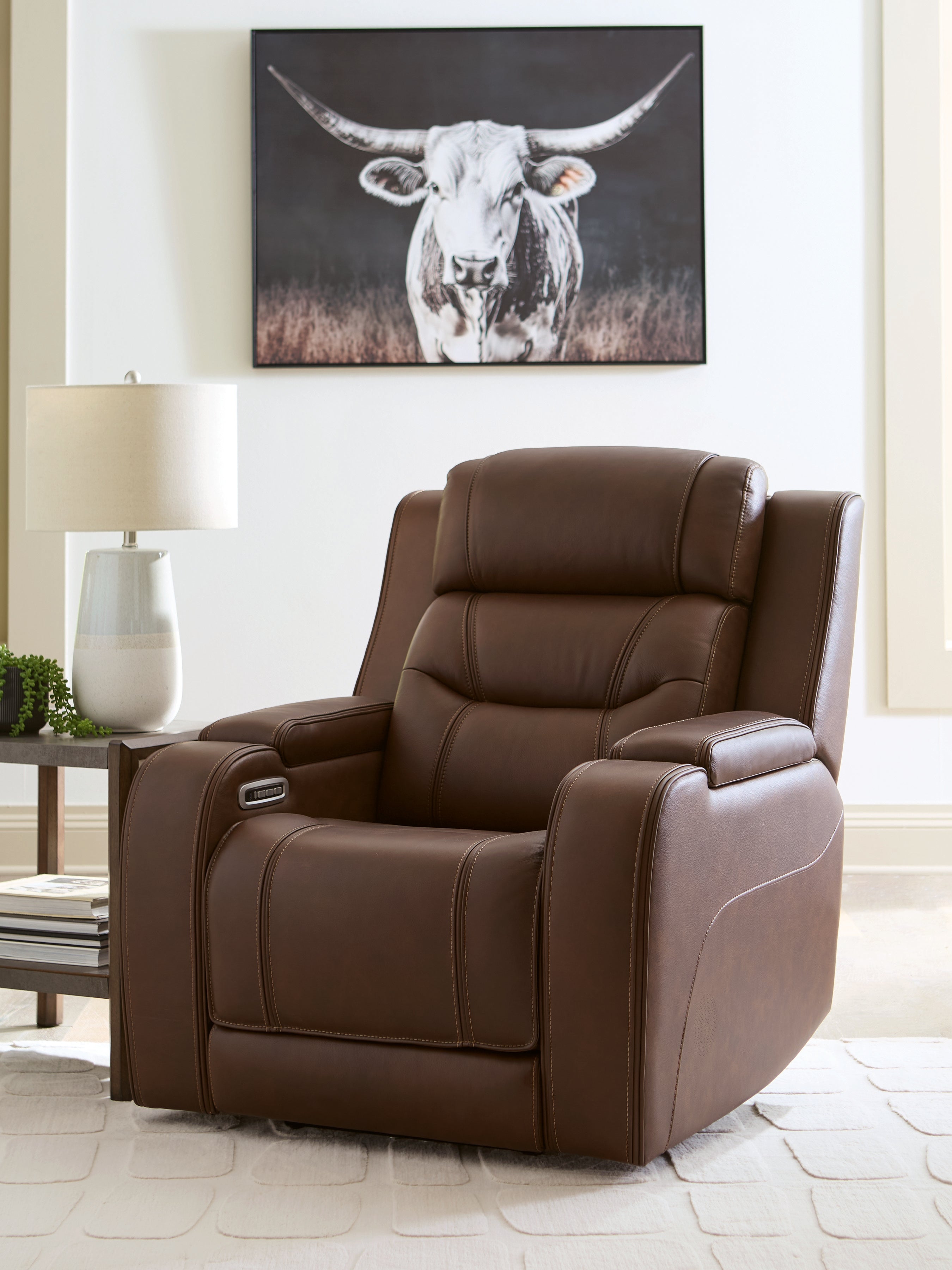 3 Brothers Decor - Ashley Furniture - Knightington Living Room - Power Recliner w/Audio Seating / Brown - PCU1160213A