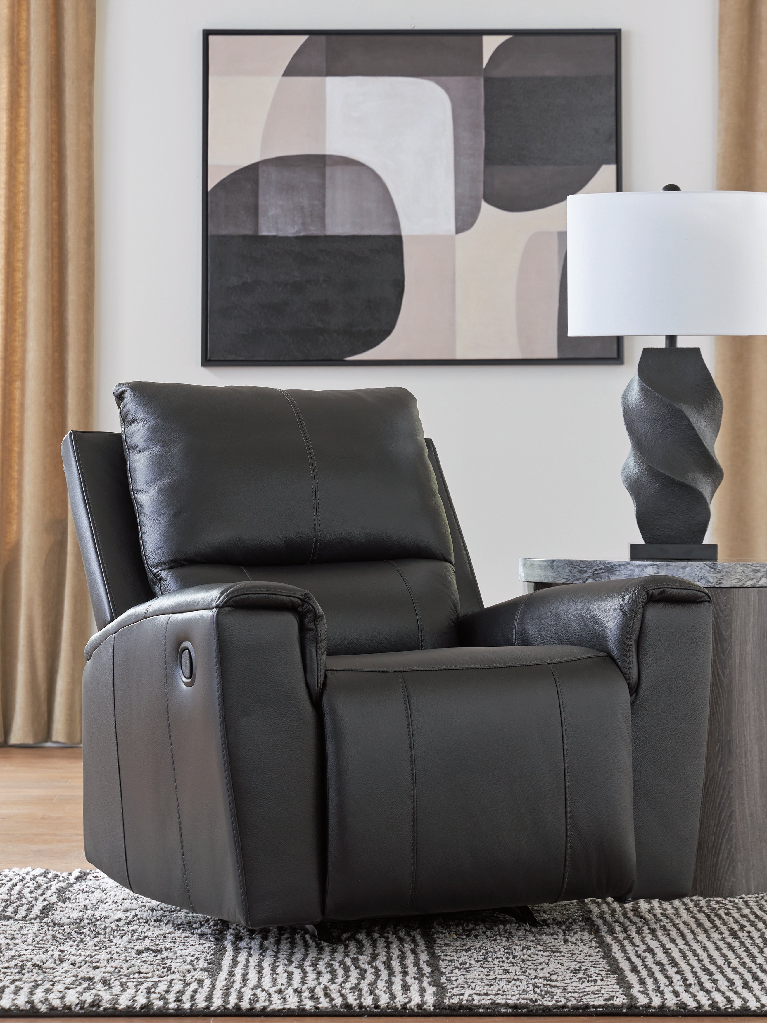 3 Brothers Decor - Ashley Furniture - Glossmore Living Room - Rocker Recliner / Black - PCU1170025