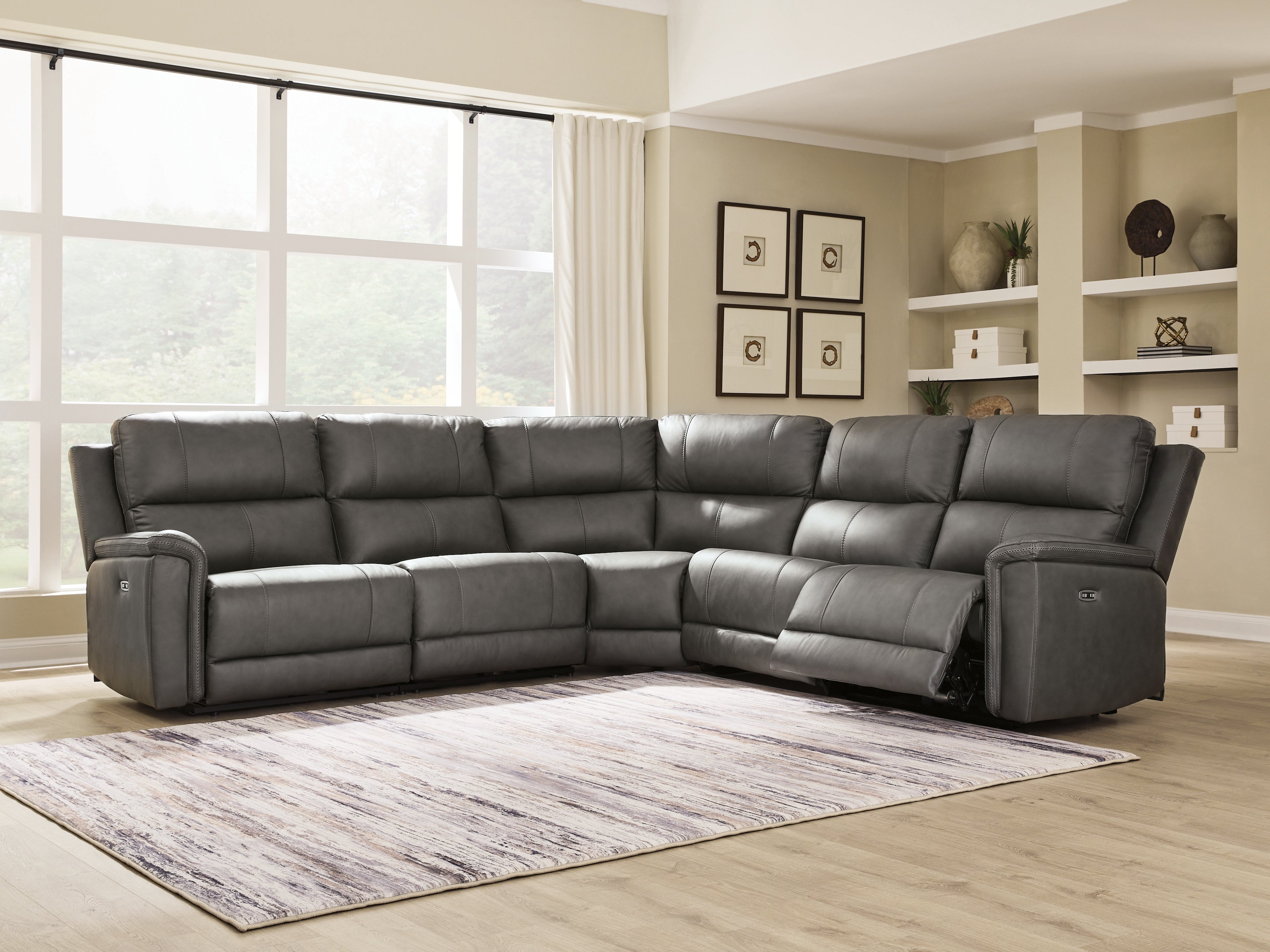 3 Brothers Decor - Ashley Furniture - Bleckley Sectional - 5-Piece Power Reclining Sectional / Anchor - PCU12000S4