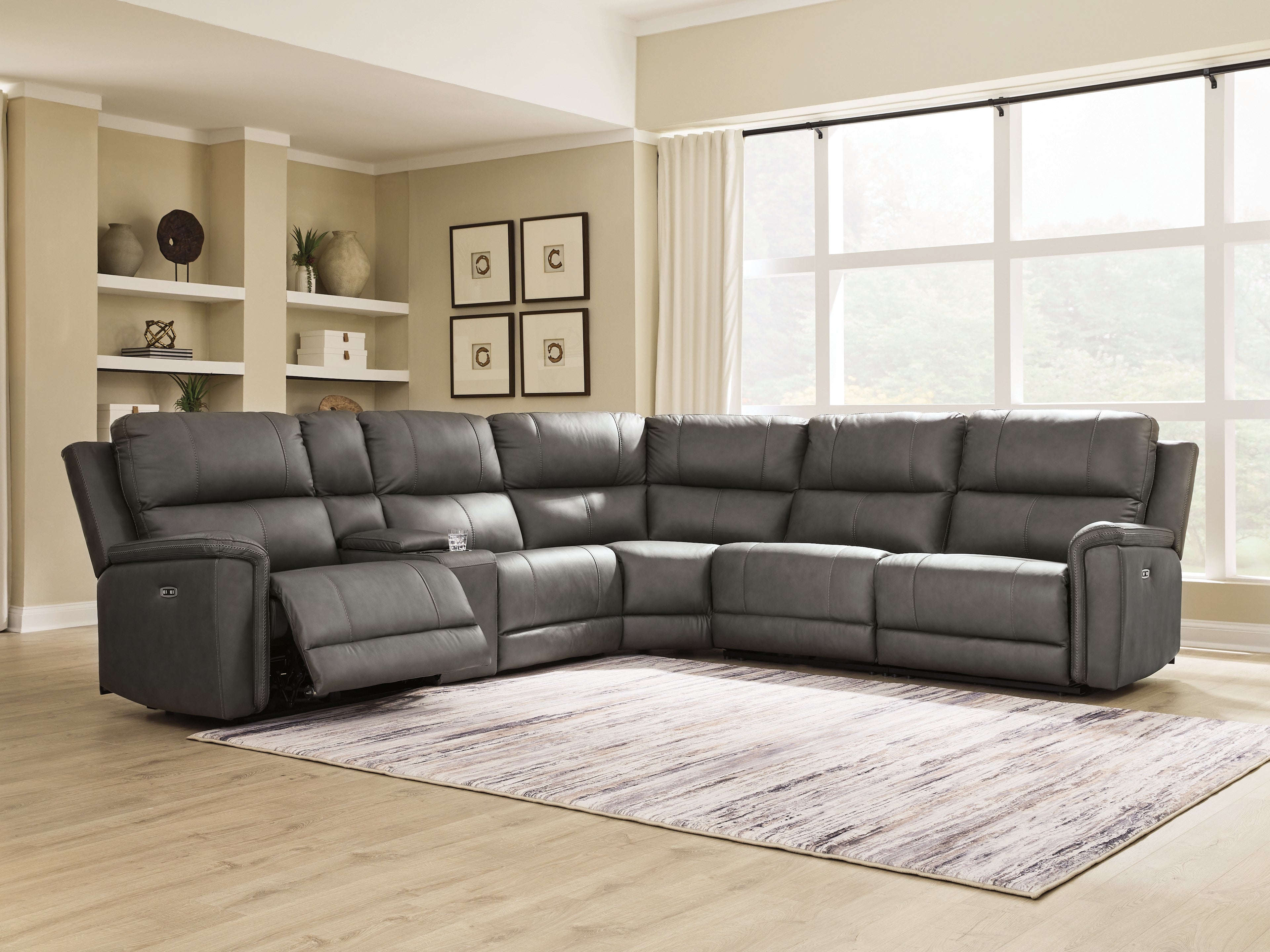 3 Brothers Decor - Ashley Furniture - Bleckley Sectional - 6-Piece Power Reclining Sectional / Anchor - PCU12000S5