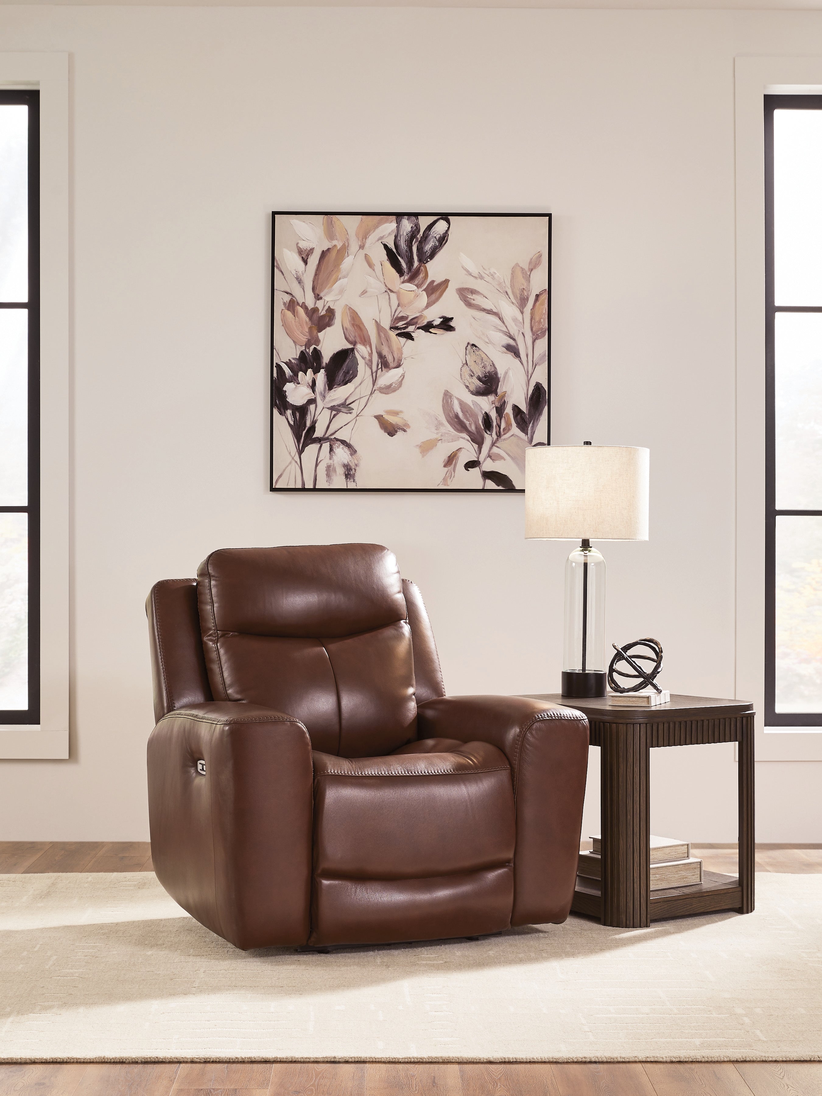 3 Brothers Decor - Ashley Furniture - Next Move Living Room - PWR Recliner/ADJ Headrest / Mahogany - PCU1210213