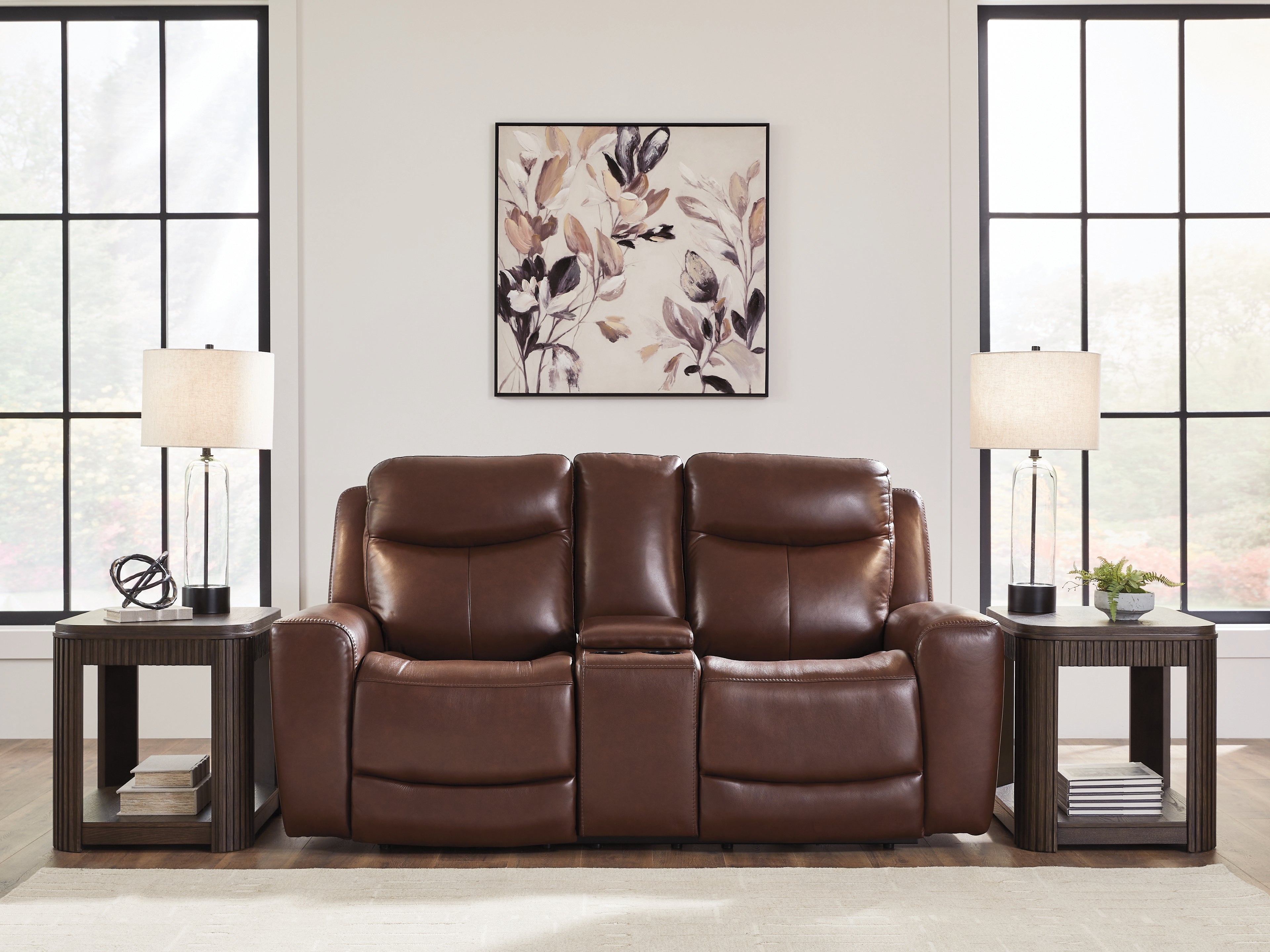3 Brothers Decor - Ashley Furniture - Next Move Living Room - PWR REC Loveseat/CON/ADJ HDRST / Mahogany - PCU1210218