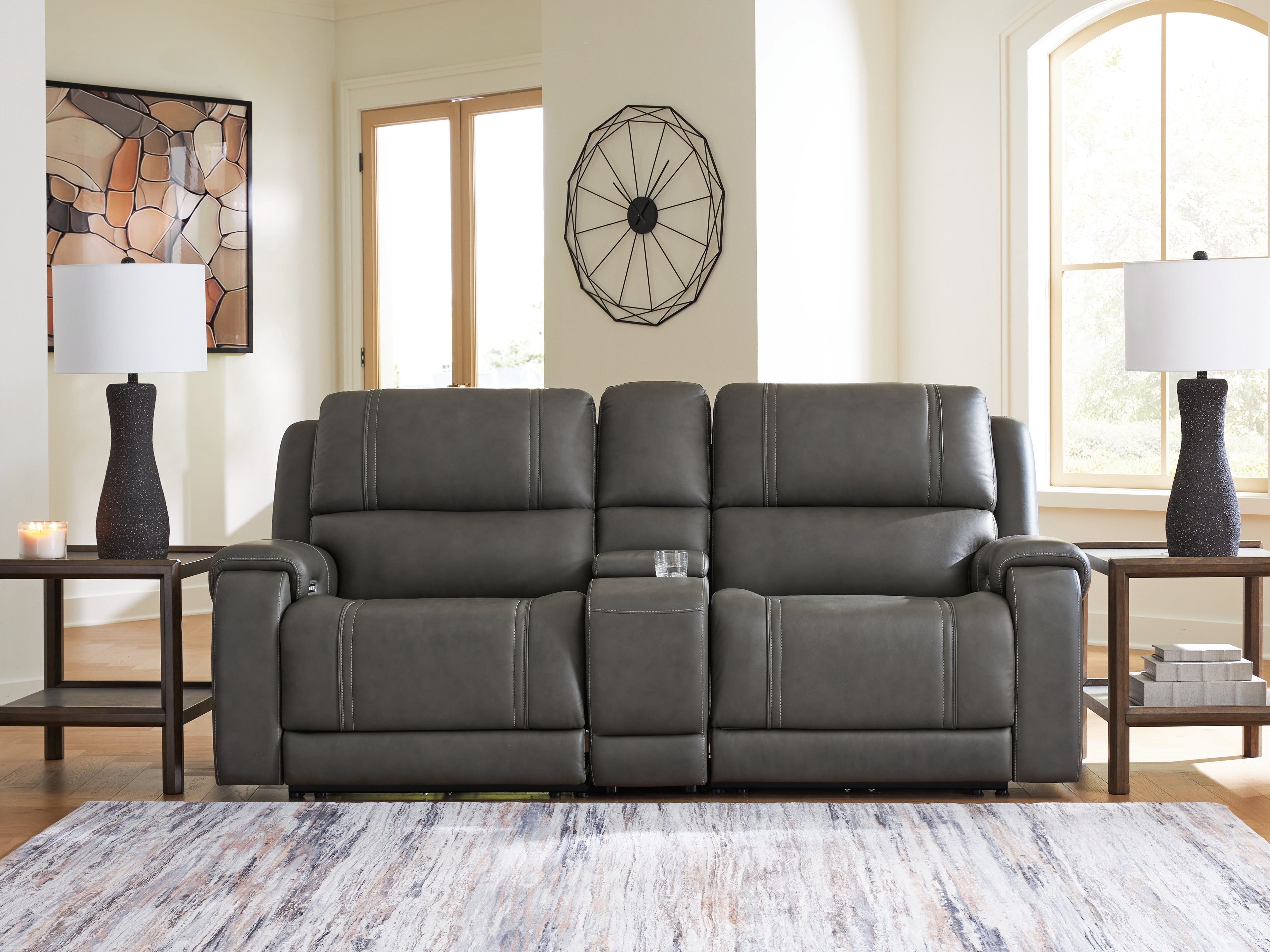 3 Brothers Decor - Ashley Furniture - 5Z - Pittson Sectional - 3-Piece Power Reclining Sectional Loveseat with Console - PCU12600S2