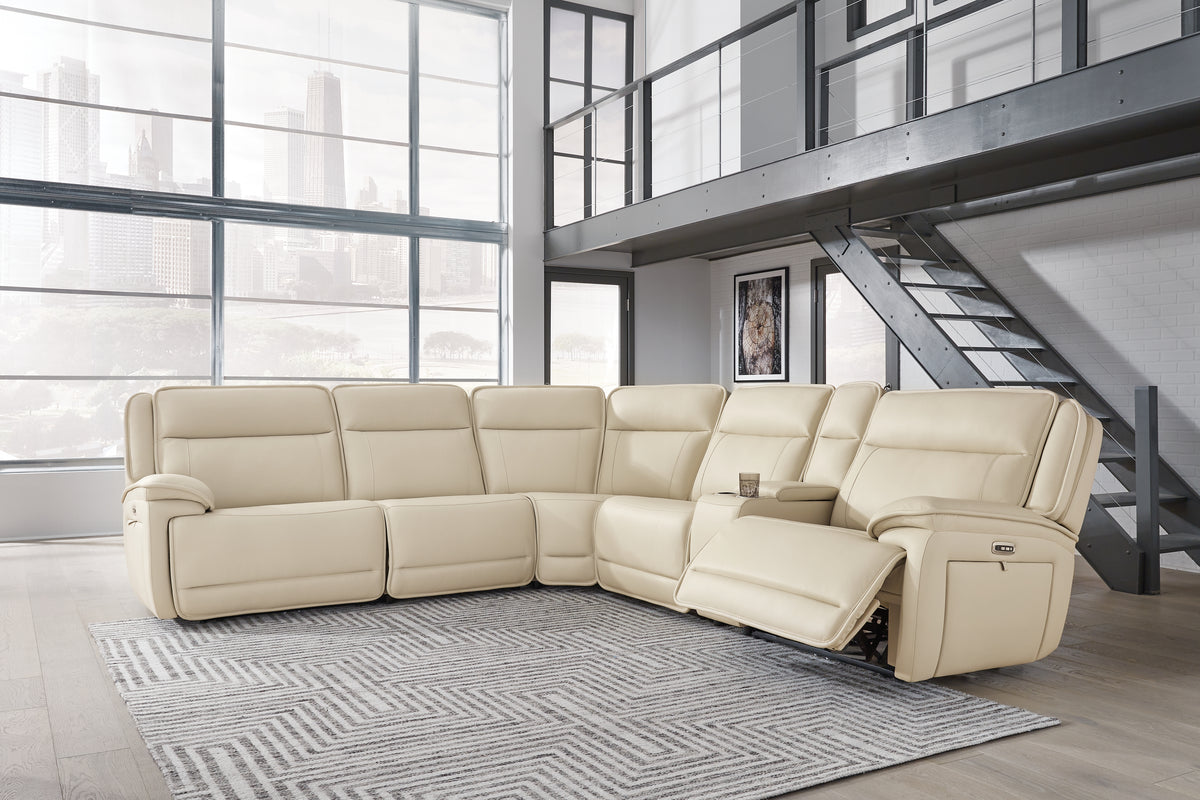 3 Brothers Decor - Ashley Furniture - Double Deal Sectional - 7-Piece Reclining Sectional with 2 Consoles / Almond - U13001S9