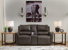 3 Brothers Decor - Ashley Furniture - Boxmere Living Room - DBL REC PWR Loveseat w/Console / Storm - U1310096