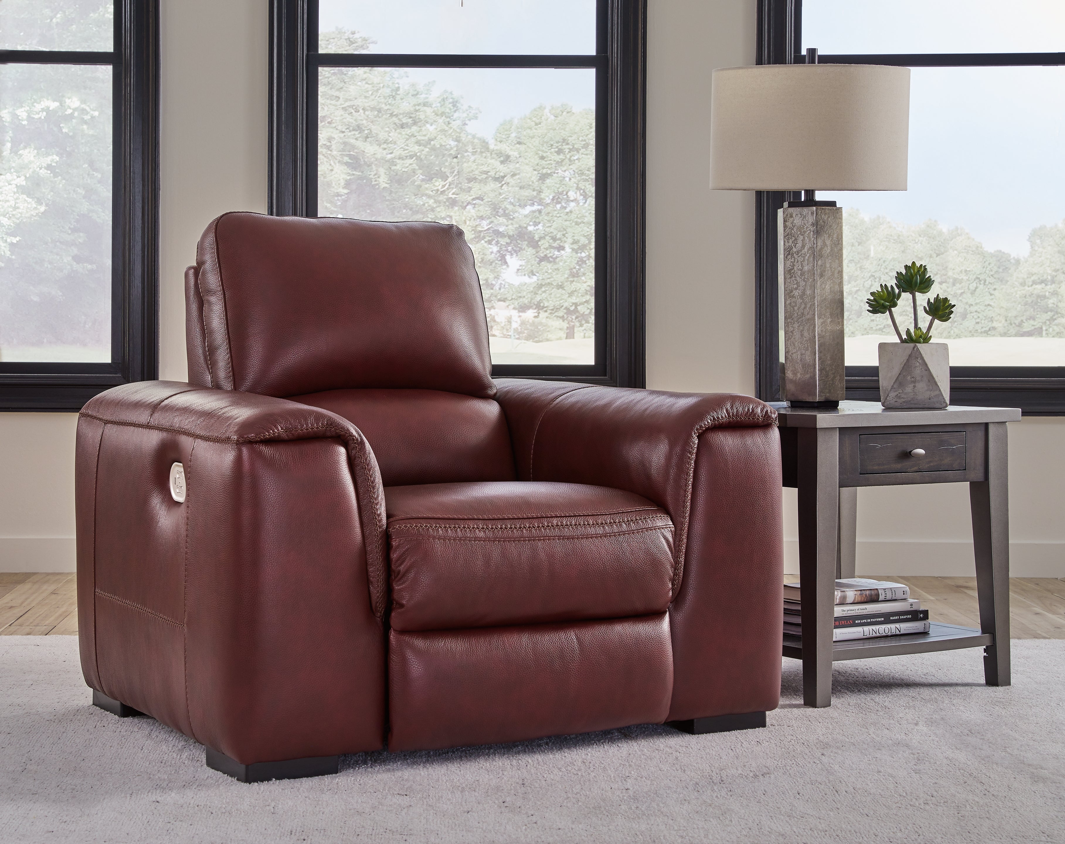3 Brothers Decor - Ashley Furniture - Alessandro Living Room - PWR Recliner/ADJ Headrest / Garnet - U2550113