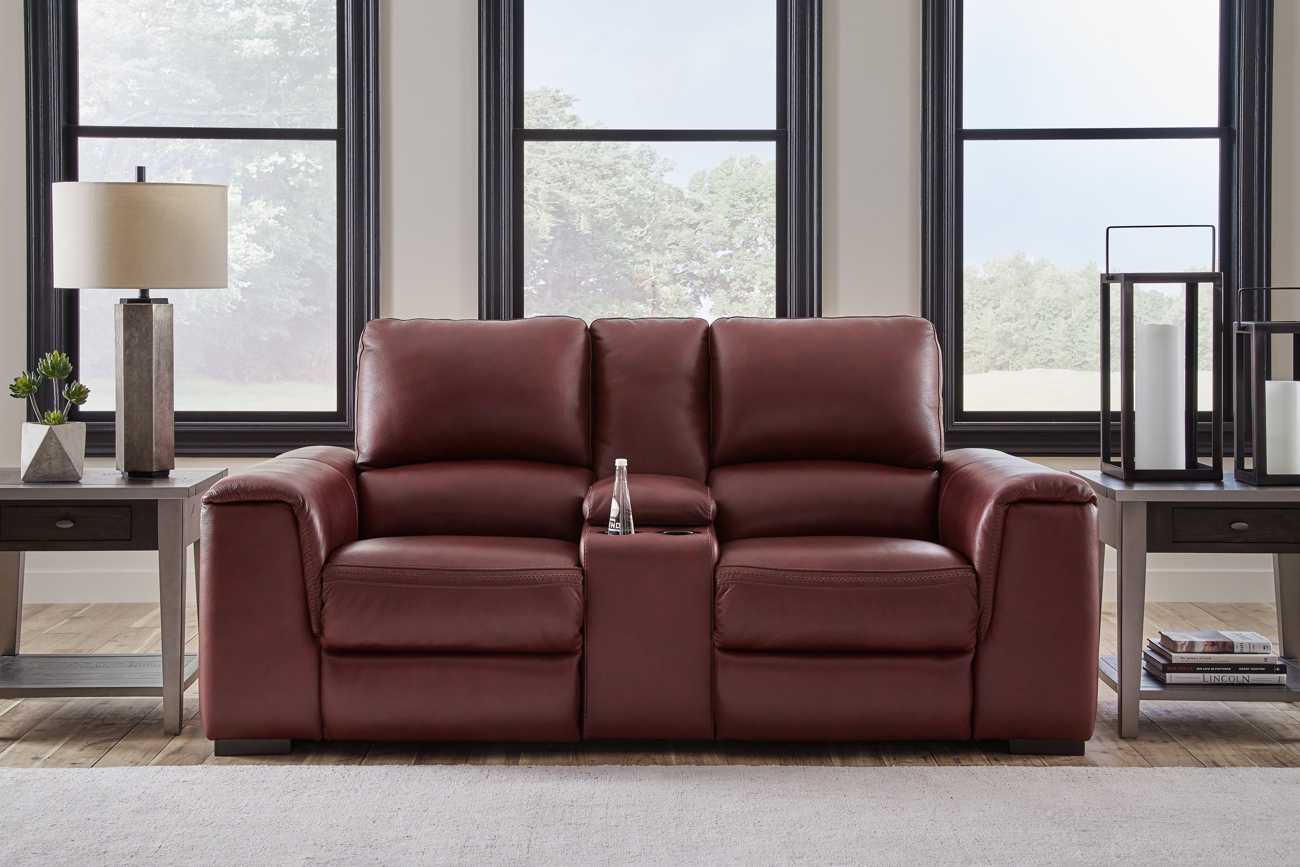 3 Brothers Decor - Ashley Furniture - Alessandro Living Room - PWR REC Loveseat/CON/ADJ HDRST / Garnet - U2550118