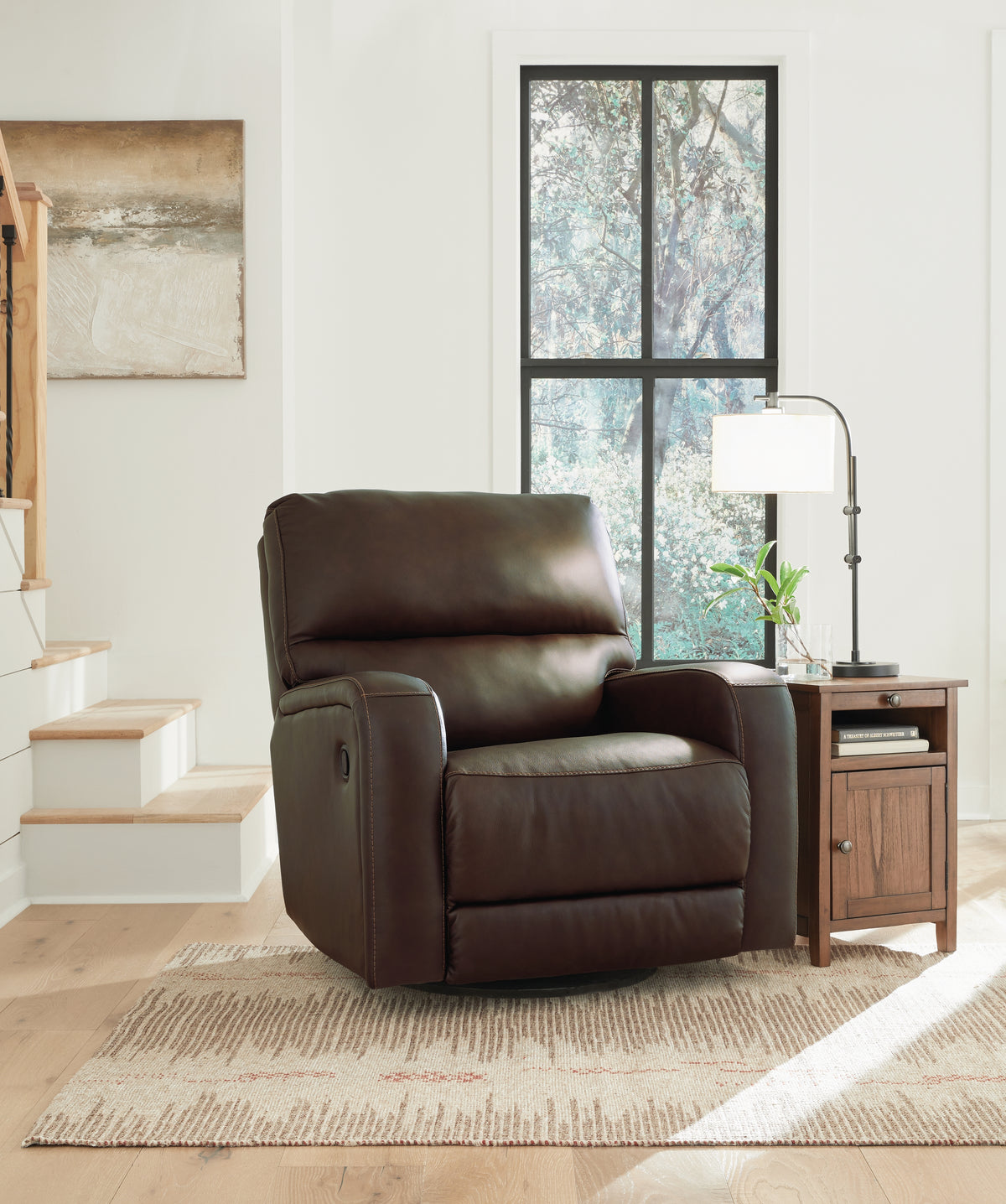 3 Brothers Decor - Ashley Furniture - Emberla Living Room - Swivel Glider Recliner / Coffee - U4480561