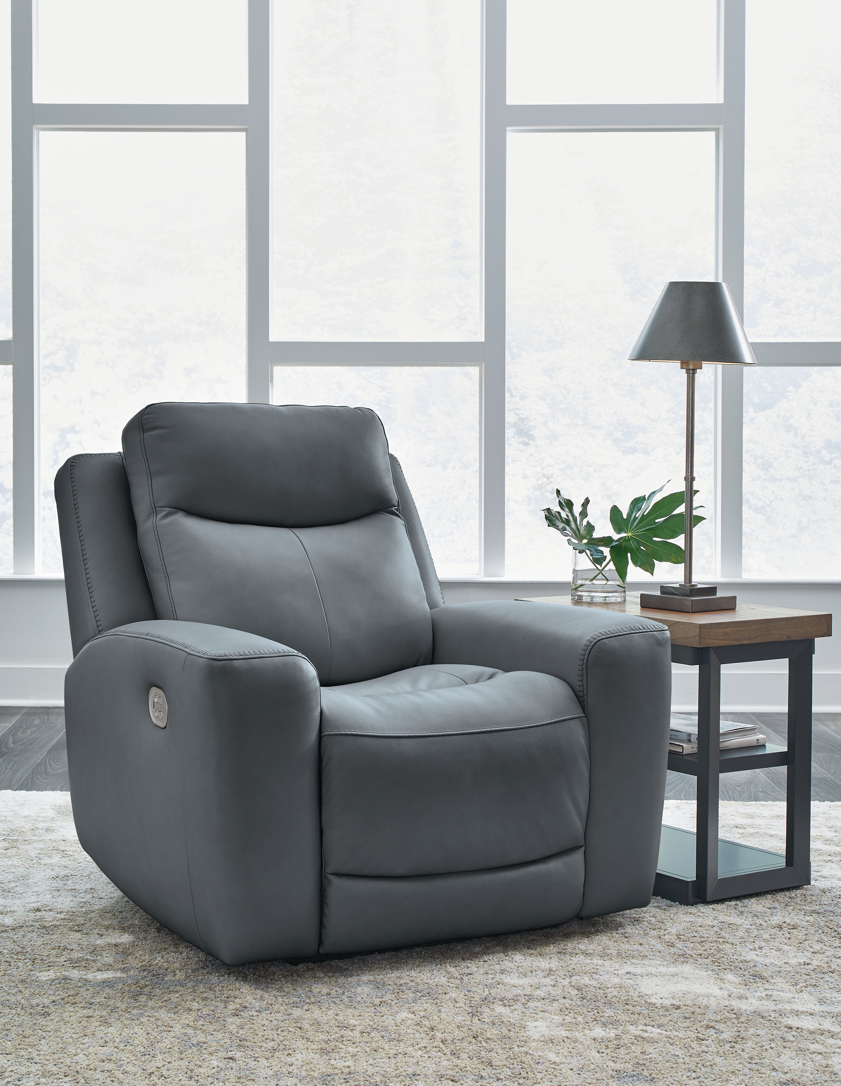 3 Brothers Decor - Ashley Furniture - Mindanao Living Room - PWR Recliner/ADJ Headrest / Steel - U5950413