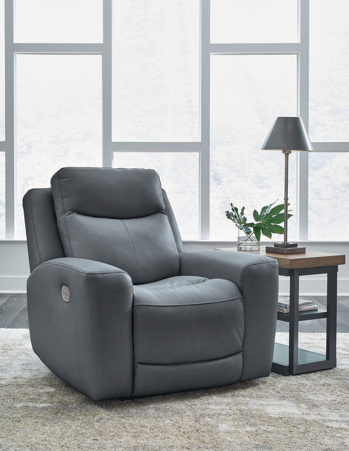 3 Brothers Decor - Ashley Furniture - Mindanao Living Room - PWR Recliner/ADJ Headrest / Steel - U5950413