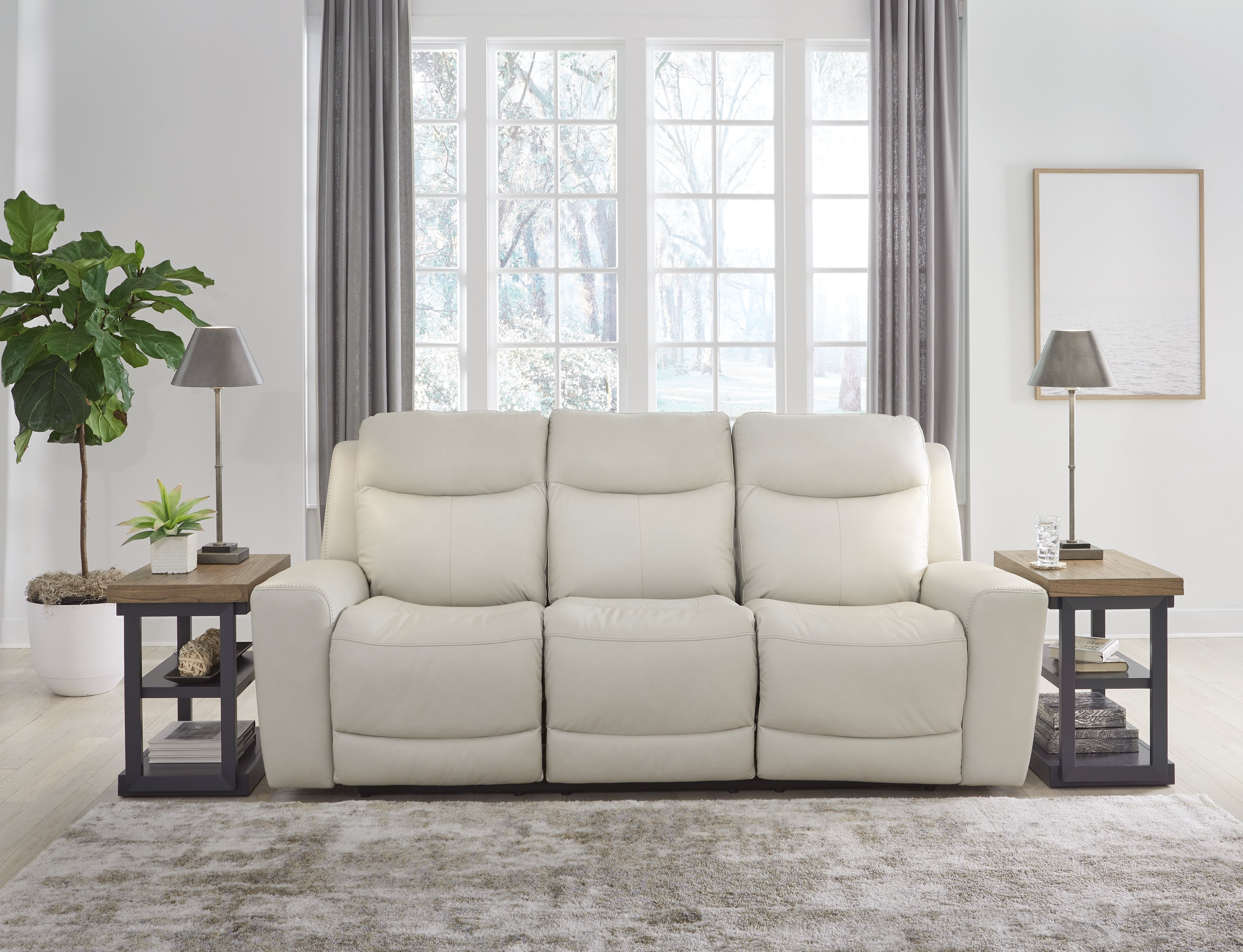 3 Brothers Decor - Ashley Furniture - Mindanao Living Room - PWR REC Sofa with ADJ Headrest / Coconut - U5950515