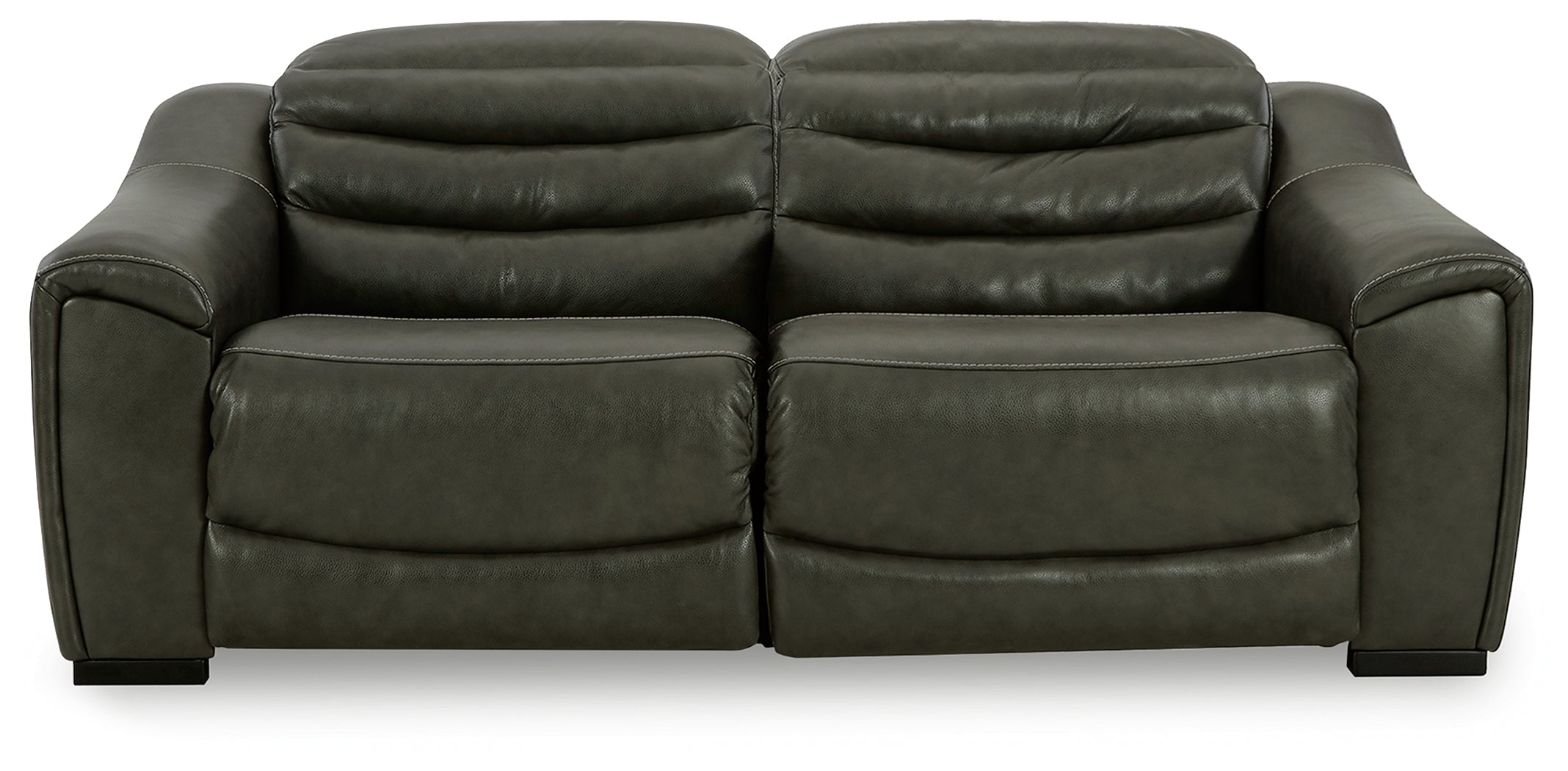 3 Brothers Decor - Ashley Furniture - Center Line Sectional - 2-Piece Power Reclining Sectional Loveseat / Dark Gray - U63404S1