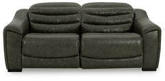 3 Brothers Decor - Ashley Furniture - Center Line Sectional - 2-Piece Power Reclining Sectional Loveseat / Dark Gray - U63404S1