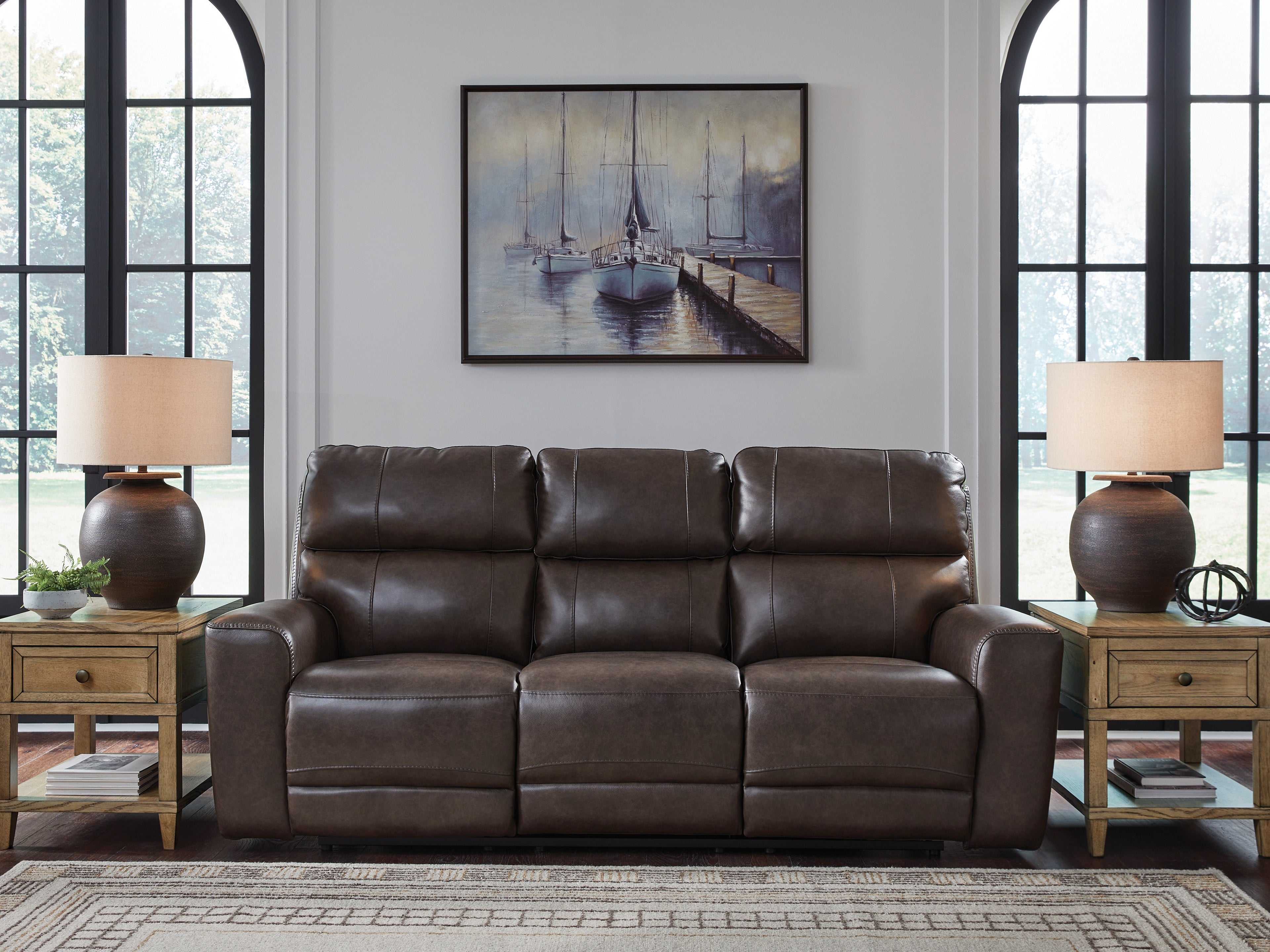 3 Brothers Decor - Ashley Furniture - Crossplex Living Room - PWR REC Loveseat/CON/ADJ HDRST / Smoke - PCU6450618