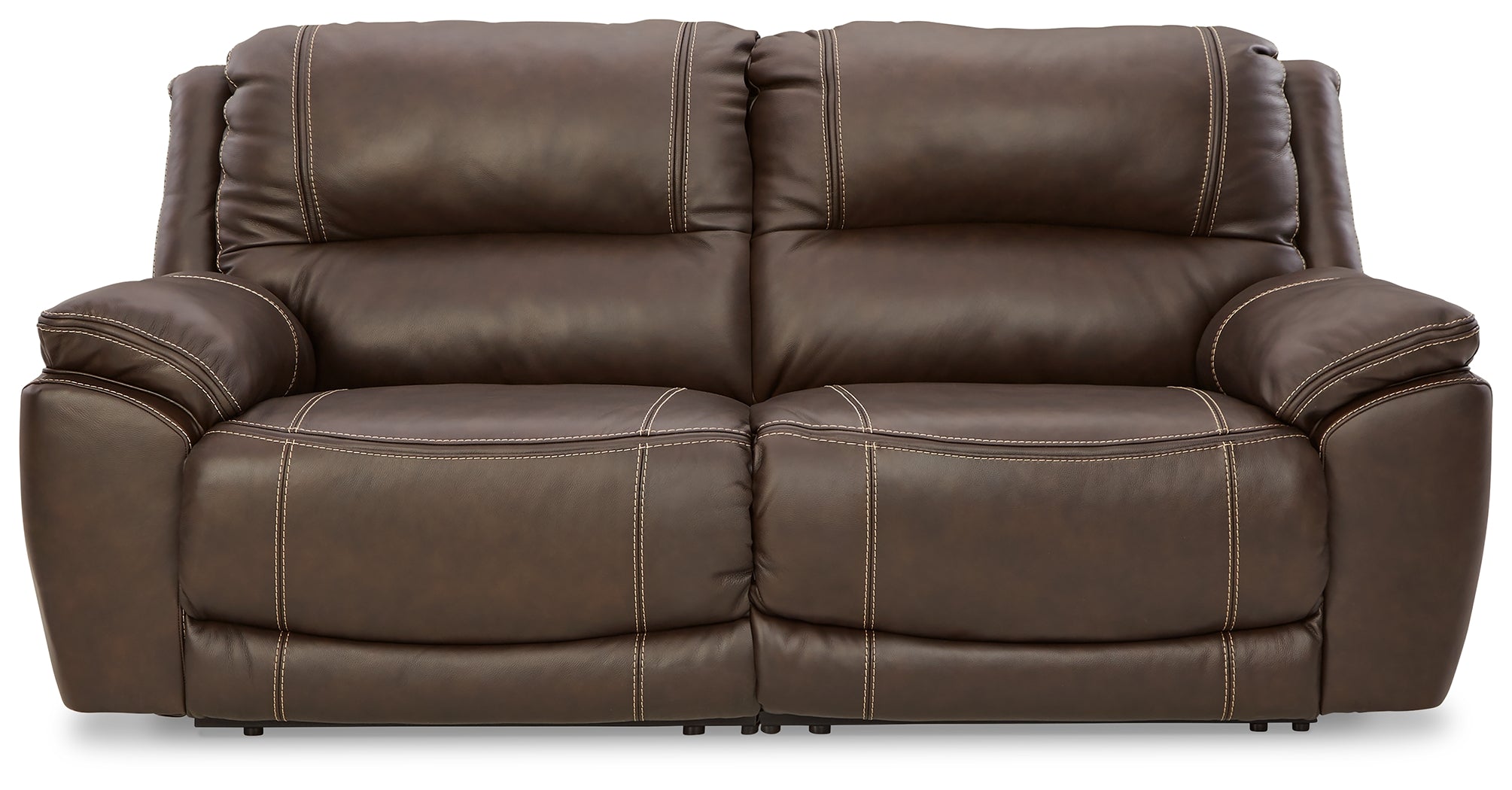 3 Brothers Decor - Ashley Furniture - Dunleith Sectional - 2-Piece Power Reclining Sectional Loveseat / Chocolate - U71604S3