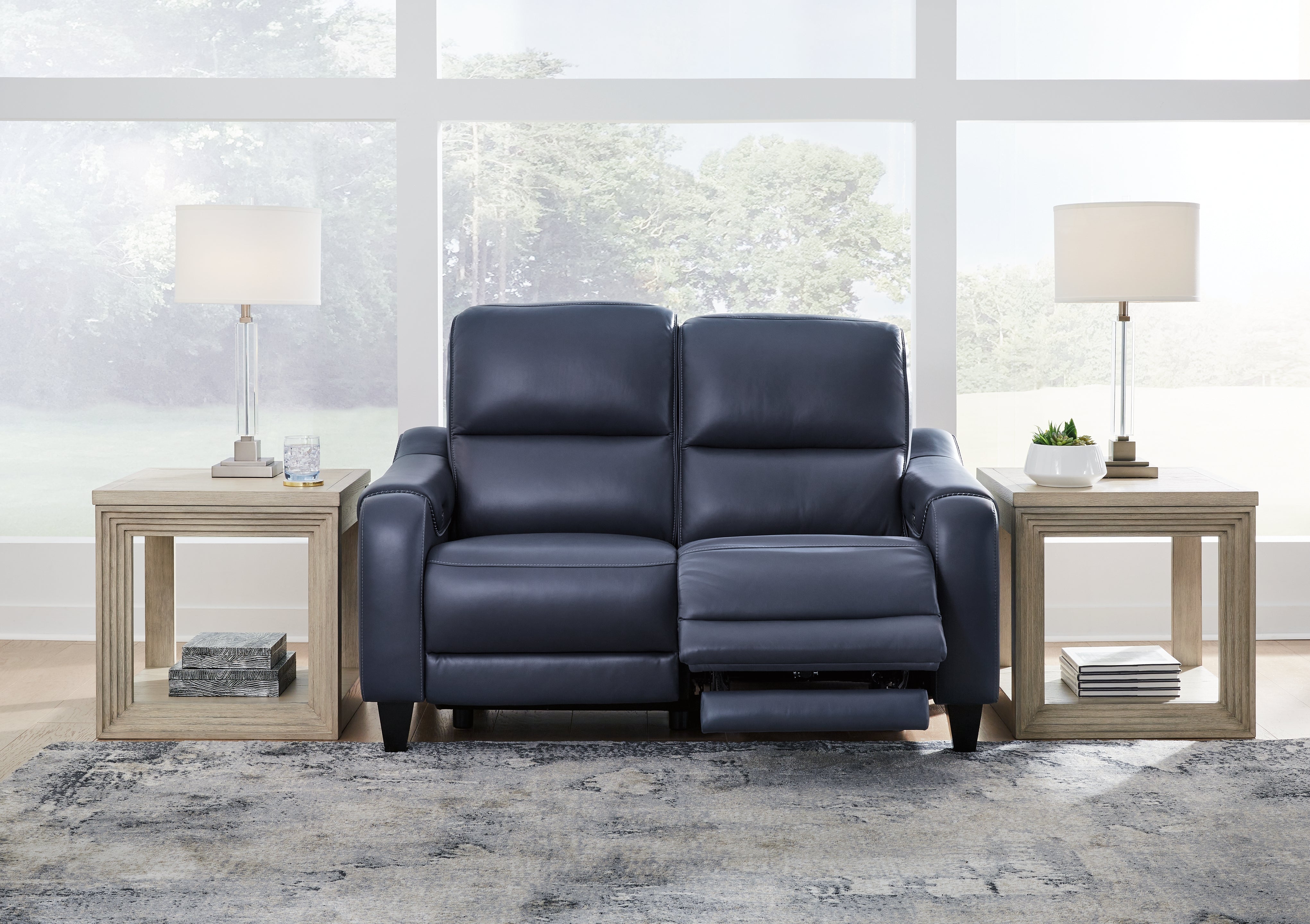 3 Brothers Decor - Ashley Furniture - Mercomatic Living Room - PWR REC Loveseat/ADJ Headrest / Ocean - U7531114