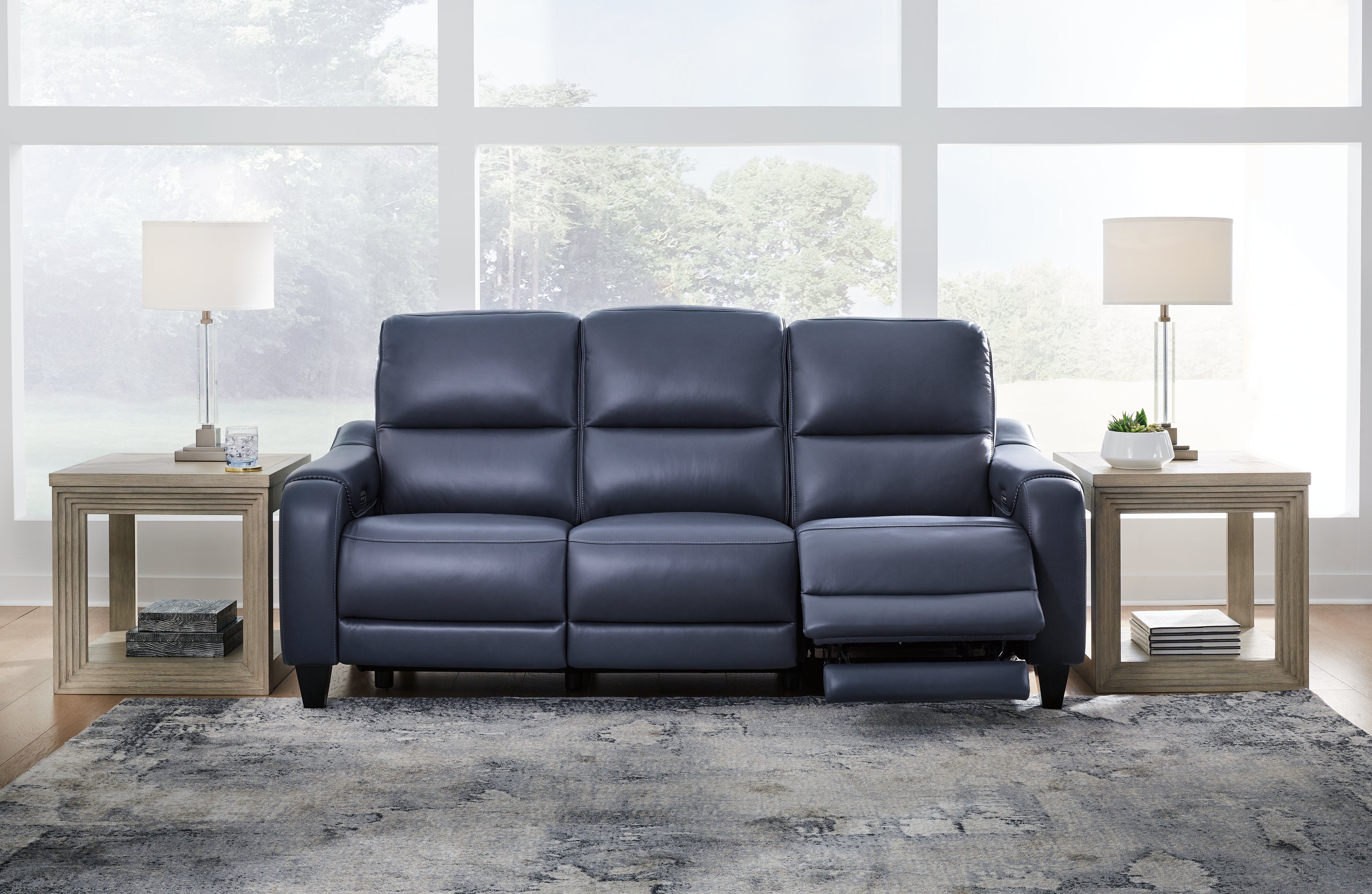 3 Brothers Decor - Ashley Furniture - Mercomatic Living Room - PWR REC Sofa with ADJ Headrest / Ocean - U7531115