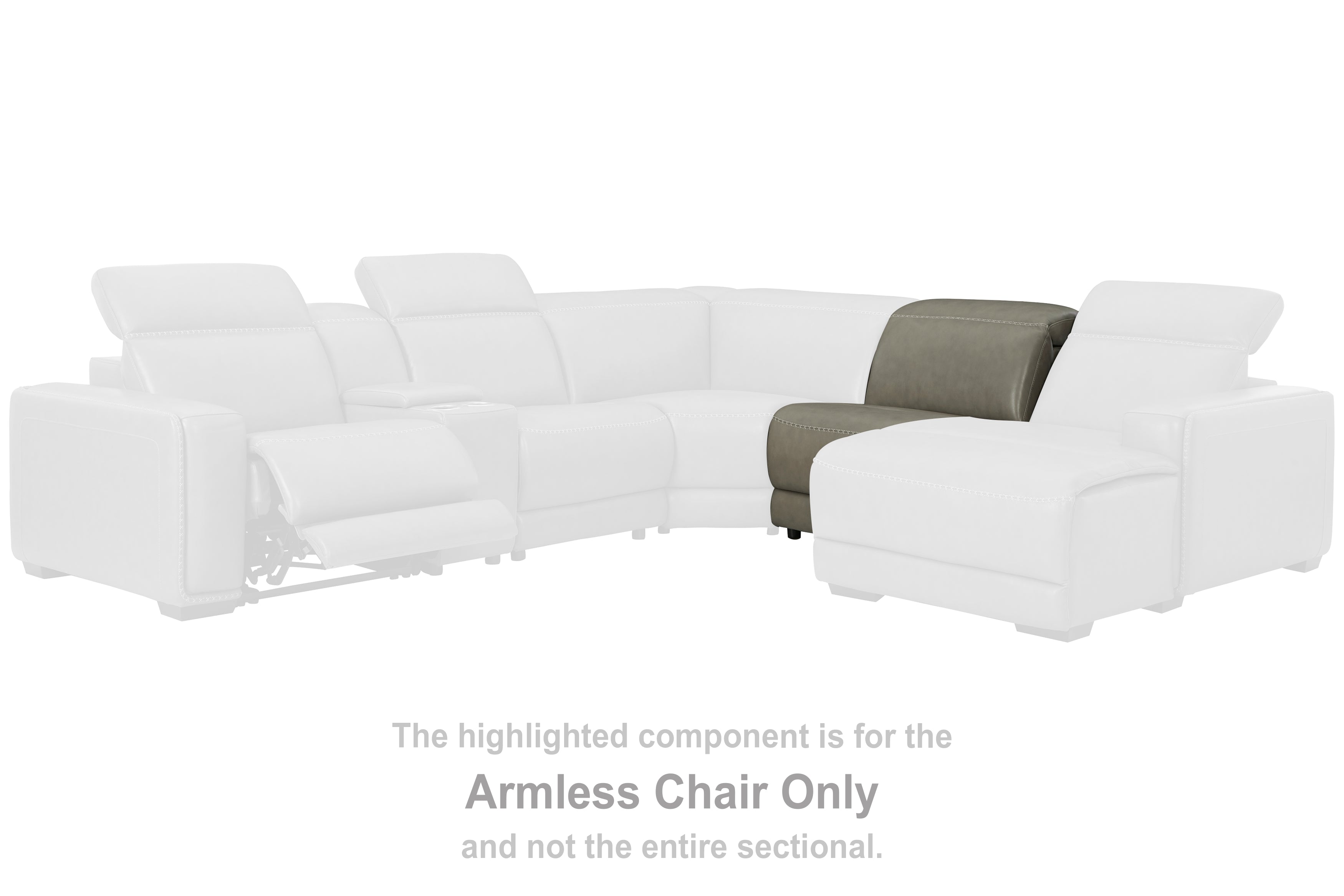 3 Brothers Decor - Ashley Furniture - Correze Sectional - Armless Chair / Gray - U9420246
