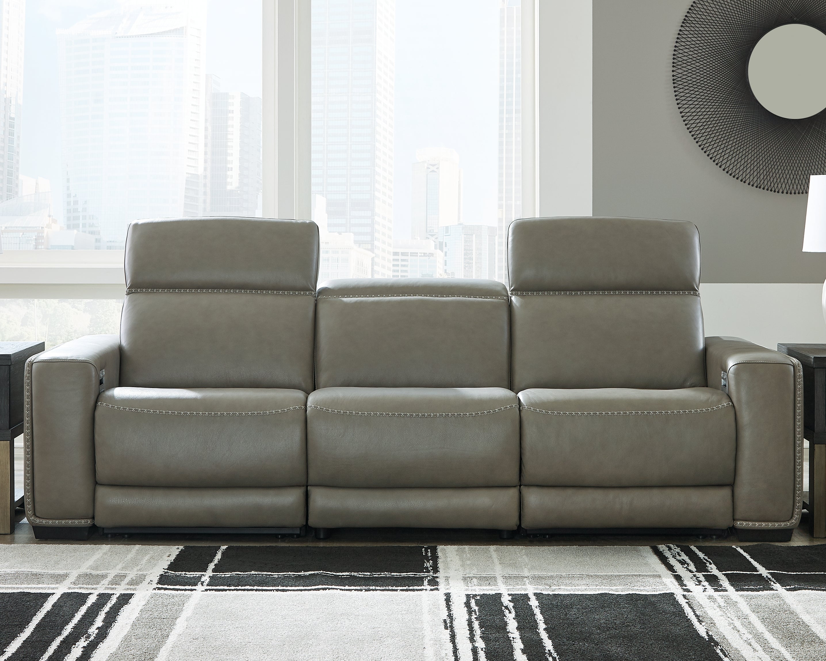 3 Brothers Decor - Ashley Furniture - Correze Sectional - 3-Piece Power Reclining Sectional Sofa / Gray - U94202S2