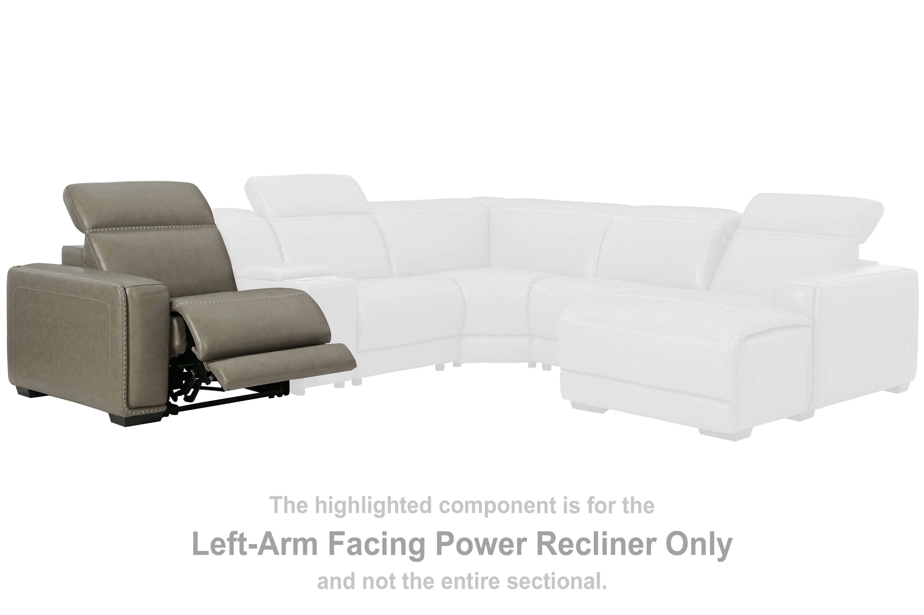 3 Brothers Decor - Ashley Furniture - Correze Sectional - LAF Zero Wall Power Recliner / Gray - U9420258