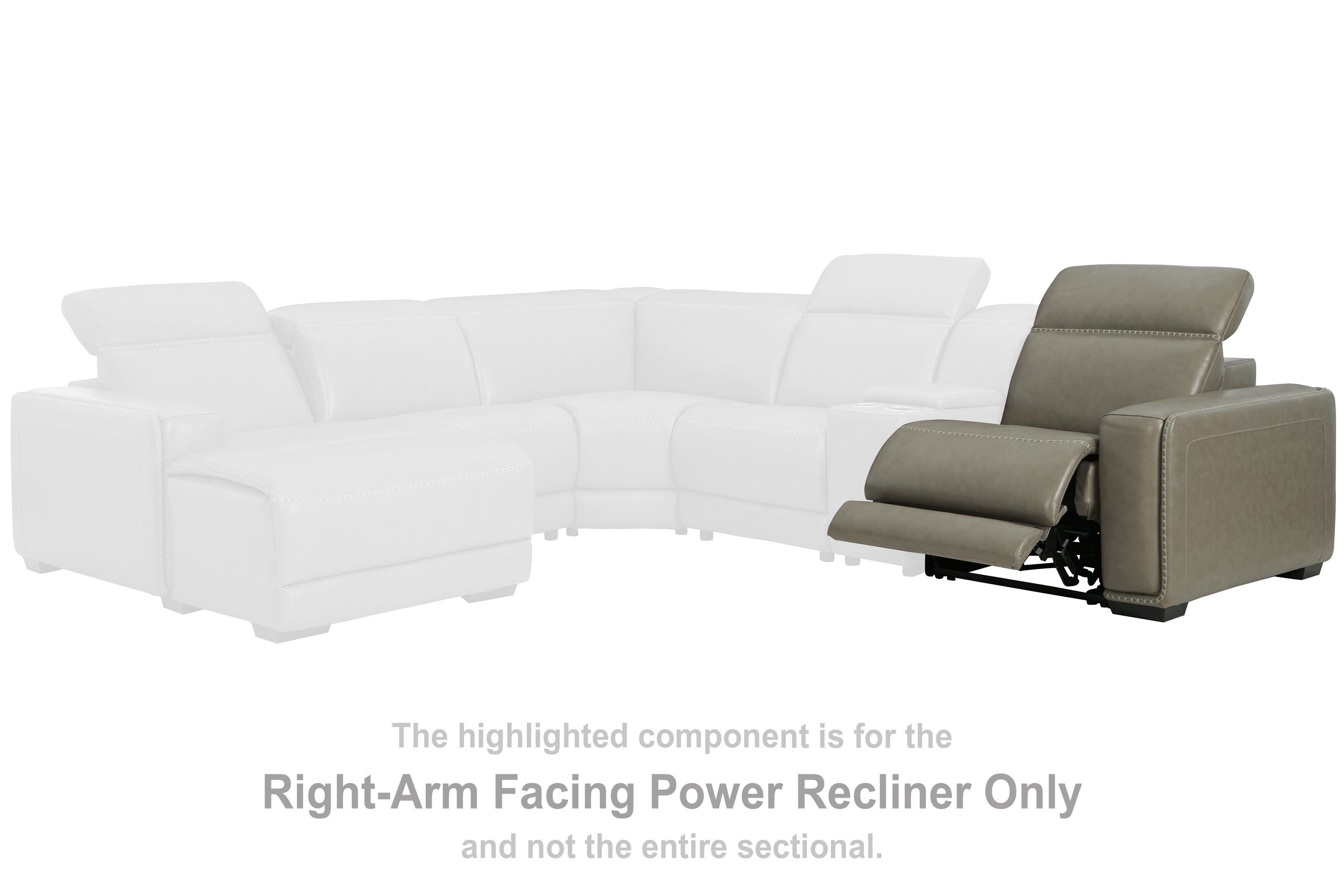 3 Brothers Decor - Ashley Furniture - Correze Sectional - RAF Zero Wall Power Recliner / Gray - U9420262