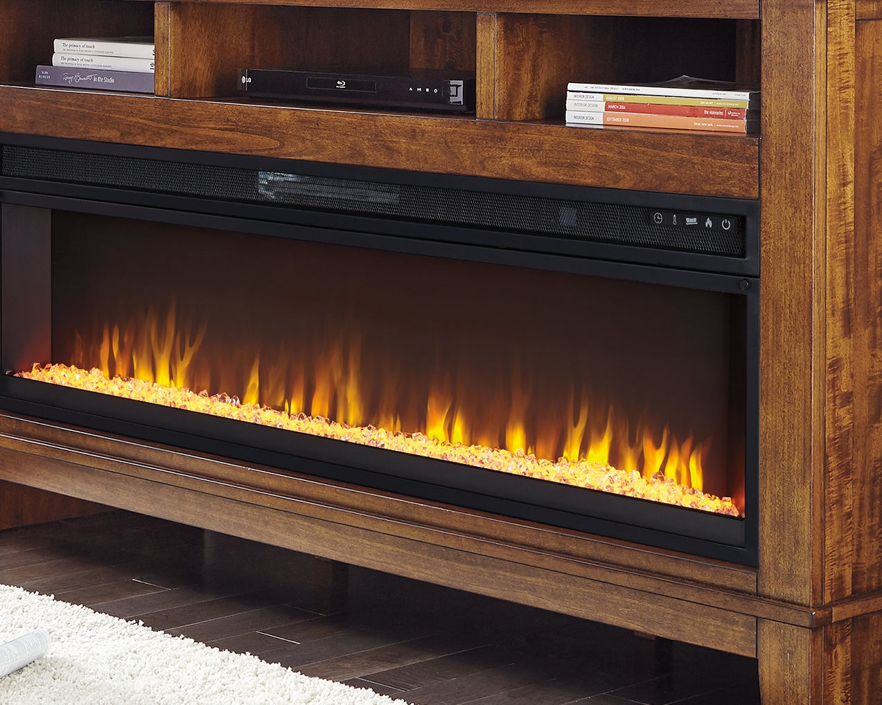 3 Brothers Decor - Ashley Furniture - Entertainment Accessories Electric Fireplace Insert - Electric Fireplace Insert / Black - W100-22