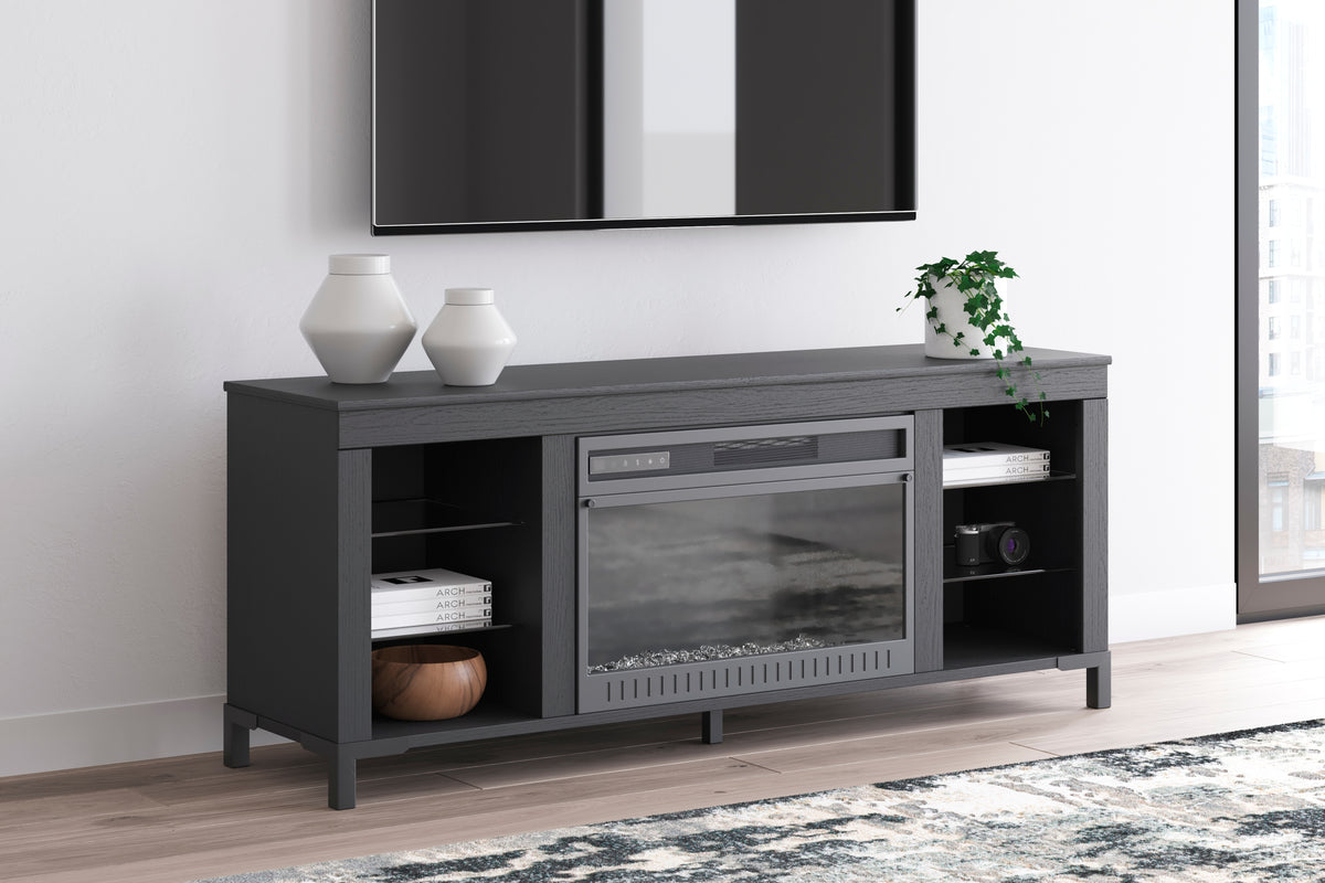 3 Brothers Decor - Ashley Furniture - Cayberry TV Stand - 60" with Electric Fireplace - W2721-168