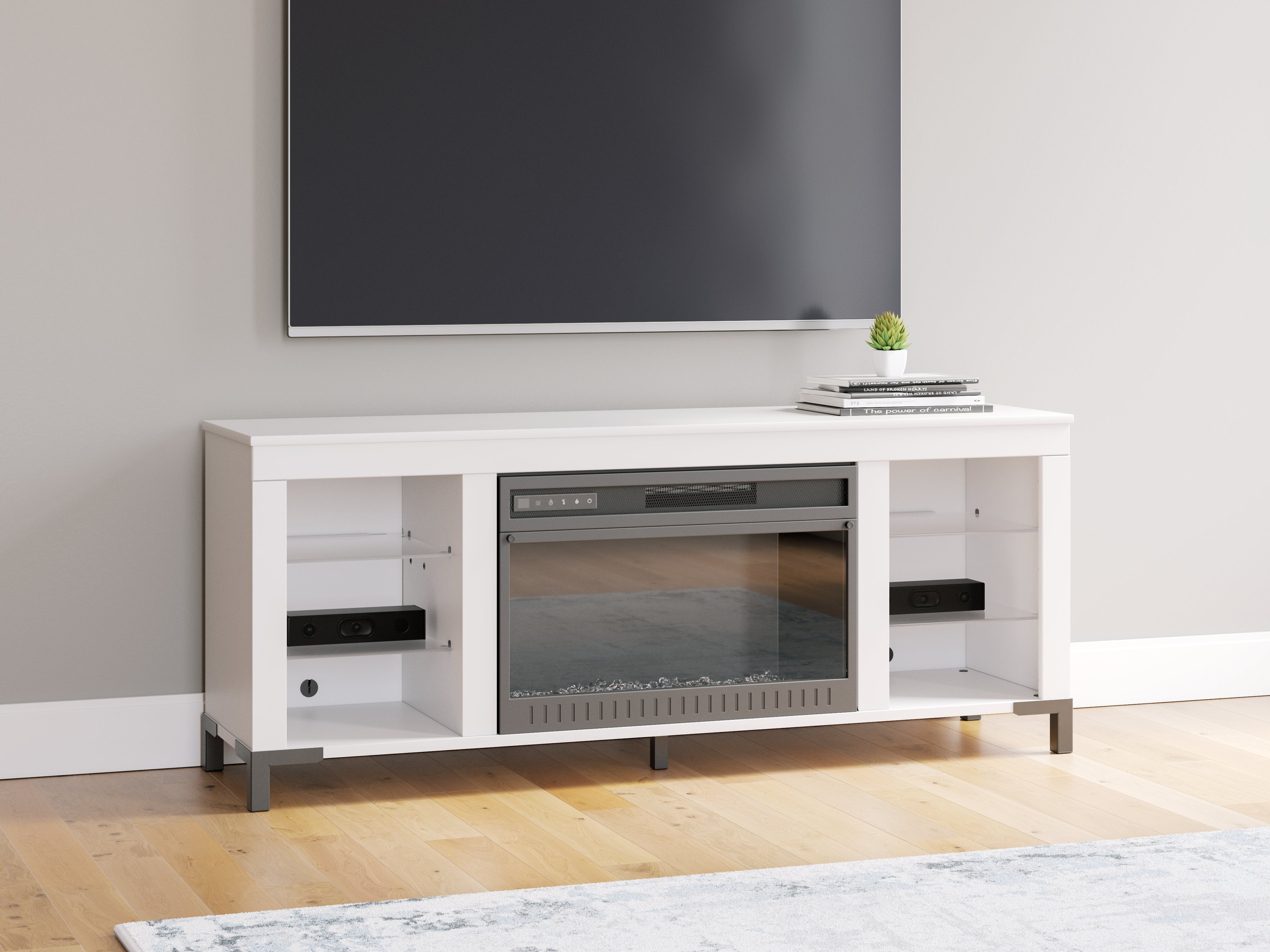 3 Brothers Decor - Ashley Furniture - Brollevi TV Stand - 60" with Electric Fireplace - W2722-168