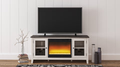3 Brothers Decor - Ashley Furniture - Dorrinson 60" TV Stand with Electric Fireplace - 60" TV Stand with Electric Fireplace / Two-tone - W287W2