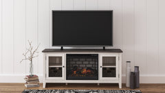 3 Brothers Decor - Ashley Furniture - Dorrinson 60" TV Stand with Electric Fireplace - 60" TV Stand with Electric Fireplace / Two-tone - W287W3