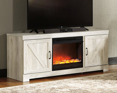 3 Brothers Decor - Ashley Furniture - Bellaby 63" TV Stand with Fireplace - 63" TV Stand with Fireplace / Whitewash - W331W4