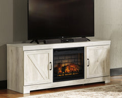 3 Brothers Decor - Ashley Furniture - Bellaby 63" TV Stand with Electric Fireplace - 63" TV Stand with Electric Fireplace / Whitewash - W331W9