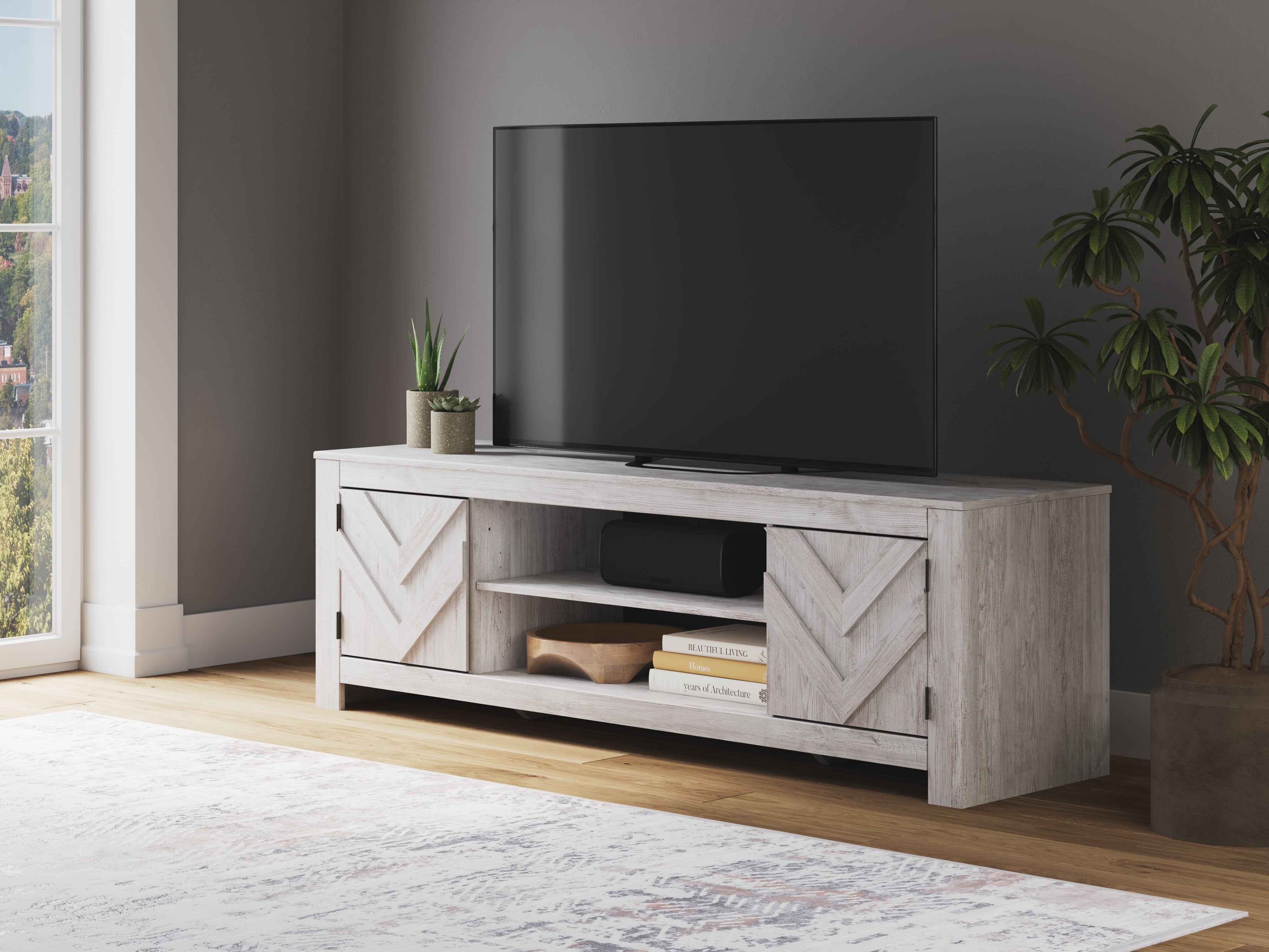 3 Brothers Decor - Ashley Furniture - Cayboni TV Stand - 71" / Whitewash - W3788-68