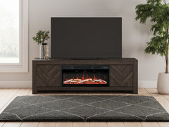 3 Brothers Decor - Ashley Furniture - Cayboni 71" TV Stand with Electric Fireplace - 71" TV Stand with Electric Fireplace / Black - W3789W1