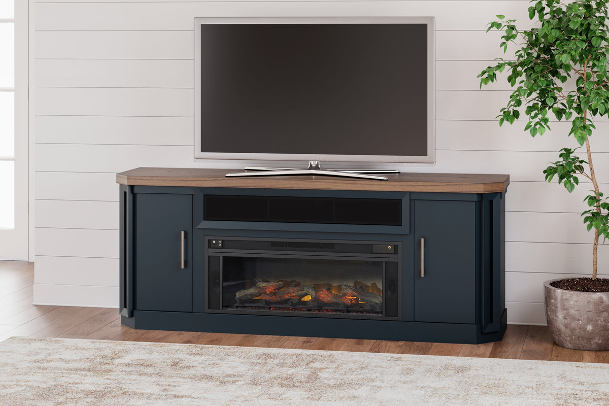 3 Brothers Decor - Ashley Furniture - Landocken 83" TV Stand with Electric Fireplace - 83" TV Stand with Electric Fireplace / Two-tone - W402W1