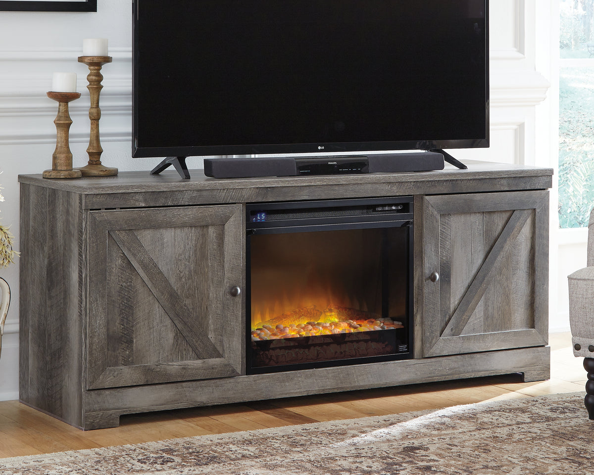 3 Brothers Decor - Ashley Furniture - Wynnlow 63" TV Stand with Electric Fireplace - 63" TV Stand with Electric Fireplace / Gray - W440W4