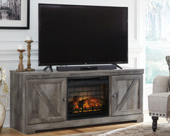 3 Brothers Decor - Ashley Furniture - Wynnlow 63" TV Stand with Electric Fireplace - 63" TV Stand with Electric Fireplace / Gray - W440W9