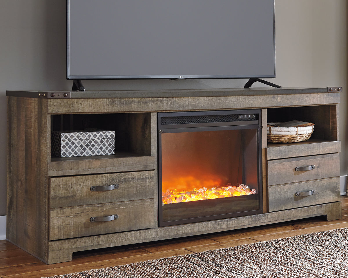 3 Brothers Decor - Ashley Furniture - Trinell 63" TV Stand with Electric Fireplace - 63" TV Stand with Electric Fireplace / Brown - W446W5