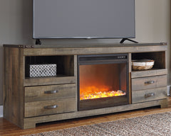3 Brothers Decor - Ashley Furniture - Trinell 63" TV Stand with Electric Fireplace - 63" TV Stand with Electric Fireplace / Brown - W446W5