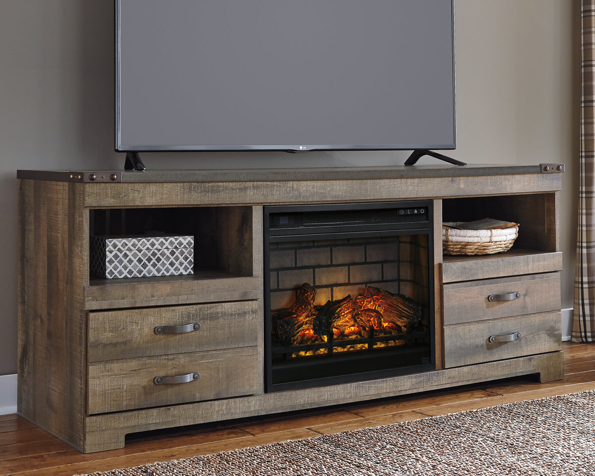 3 Brothers Decor - Ashley Furniture - Trinell 63" TV Stand with Electric Fireplace - 63" TV Stand with Electric Fireplace / Brown - W446W9