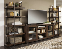 3 Brothers Decor - Ashley Furniture - Starmore Entertainment Center - 3-Piece Entertainment Center / Brown/Gunmetal - W633W1