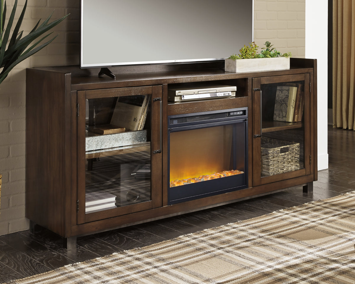 3 Brothers Decor - Ashley Furniture - Starmore 70" TV Stand with Electric Fireplace - 70" TV Stand with Electric Fireplace / Brown - W633W4