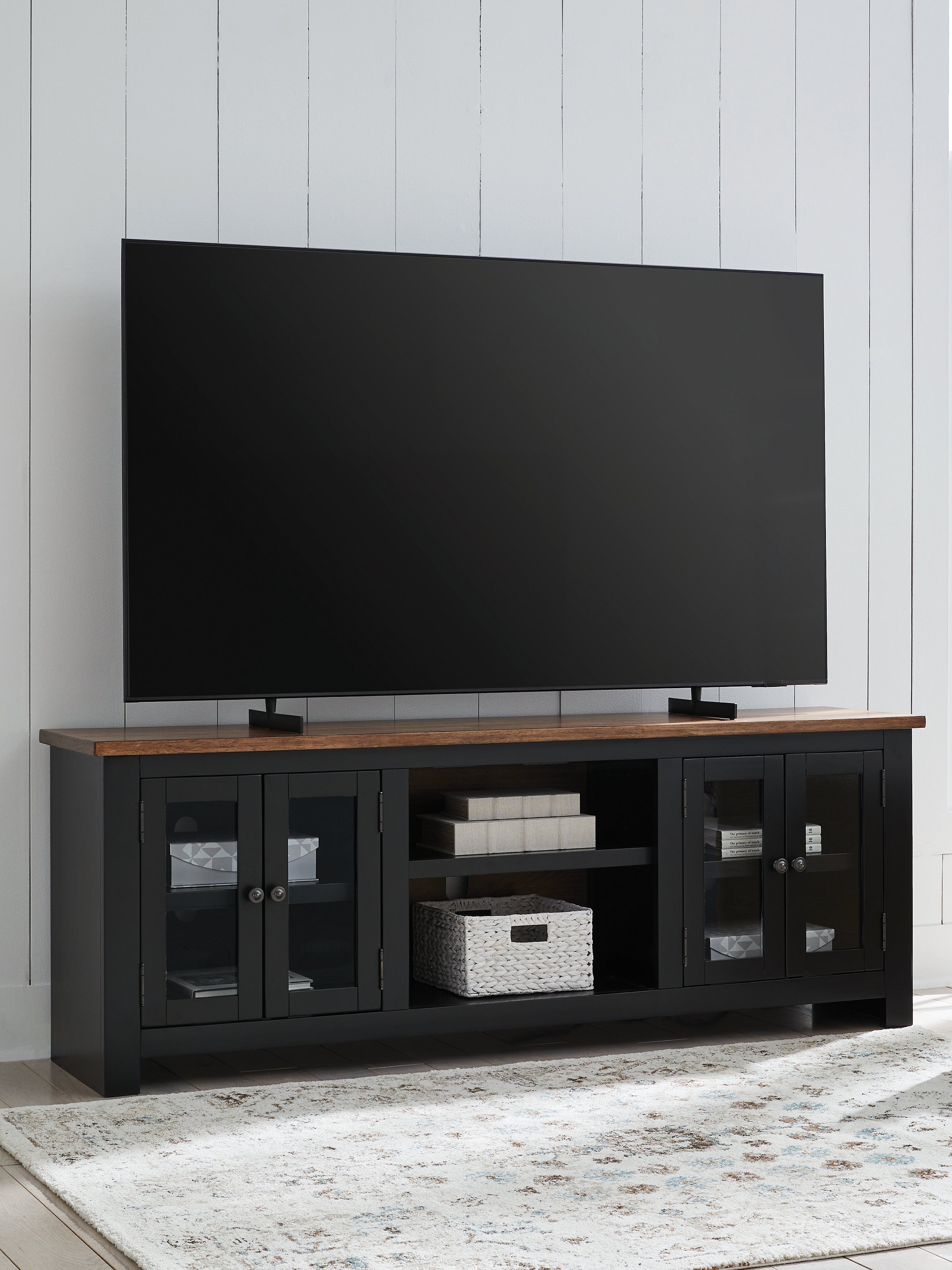 3 Brothers Decor - Ashley Furniture - Wildenauer 76" TV Stand - 76" / Brown/Black - W664-68
