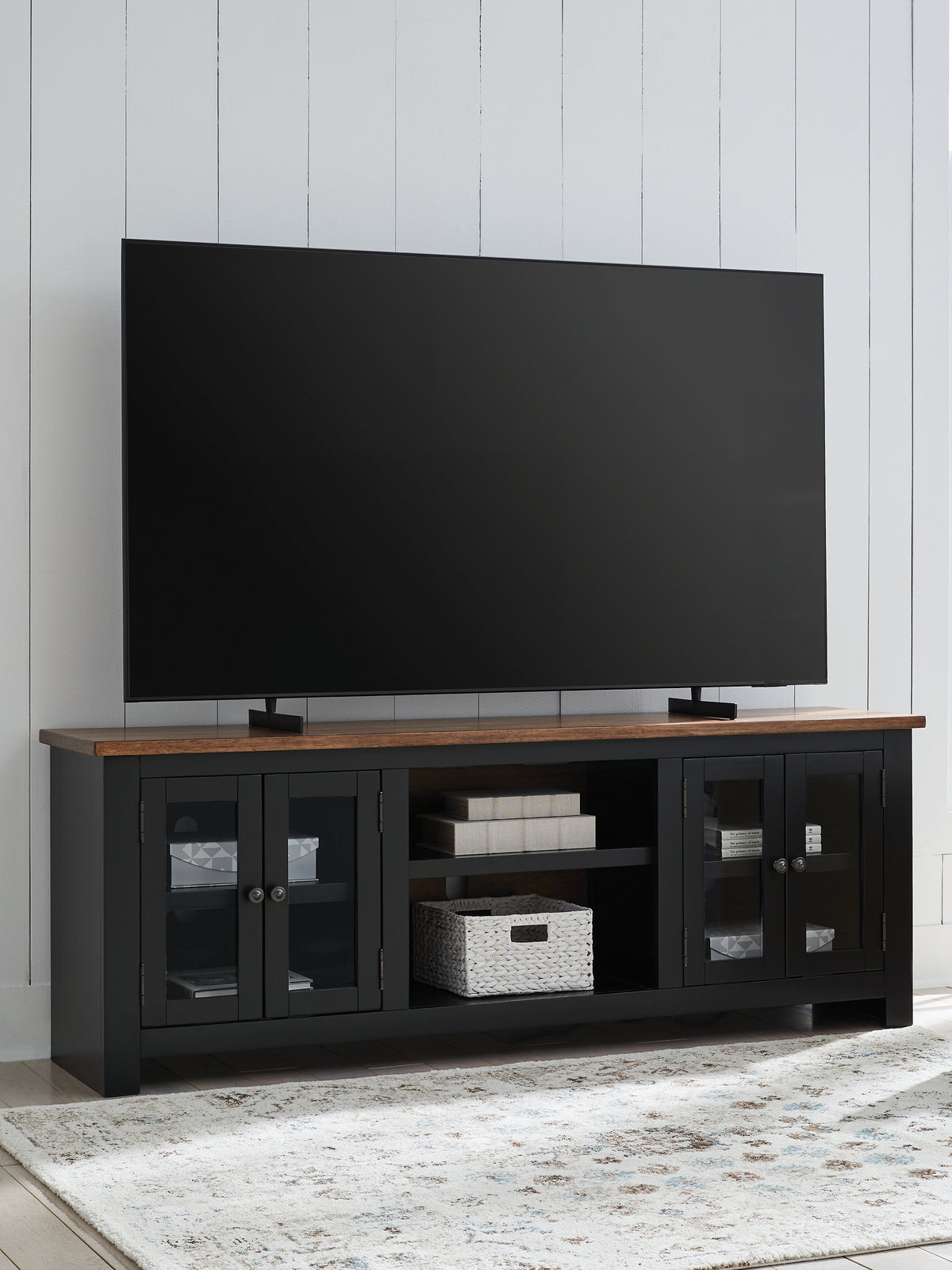 3 Brothers Decor - Ashley Furniture - Wildenauer 76" TV Stand - 76" / Brown/Black - W664-68
