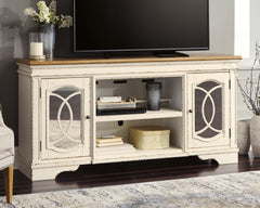 3 Brothers Decor - Ashley Furniture - Realyn 74" TV Stand - 74" / Chipped White - W743-68